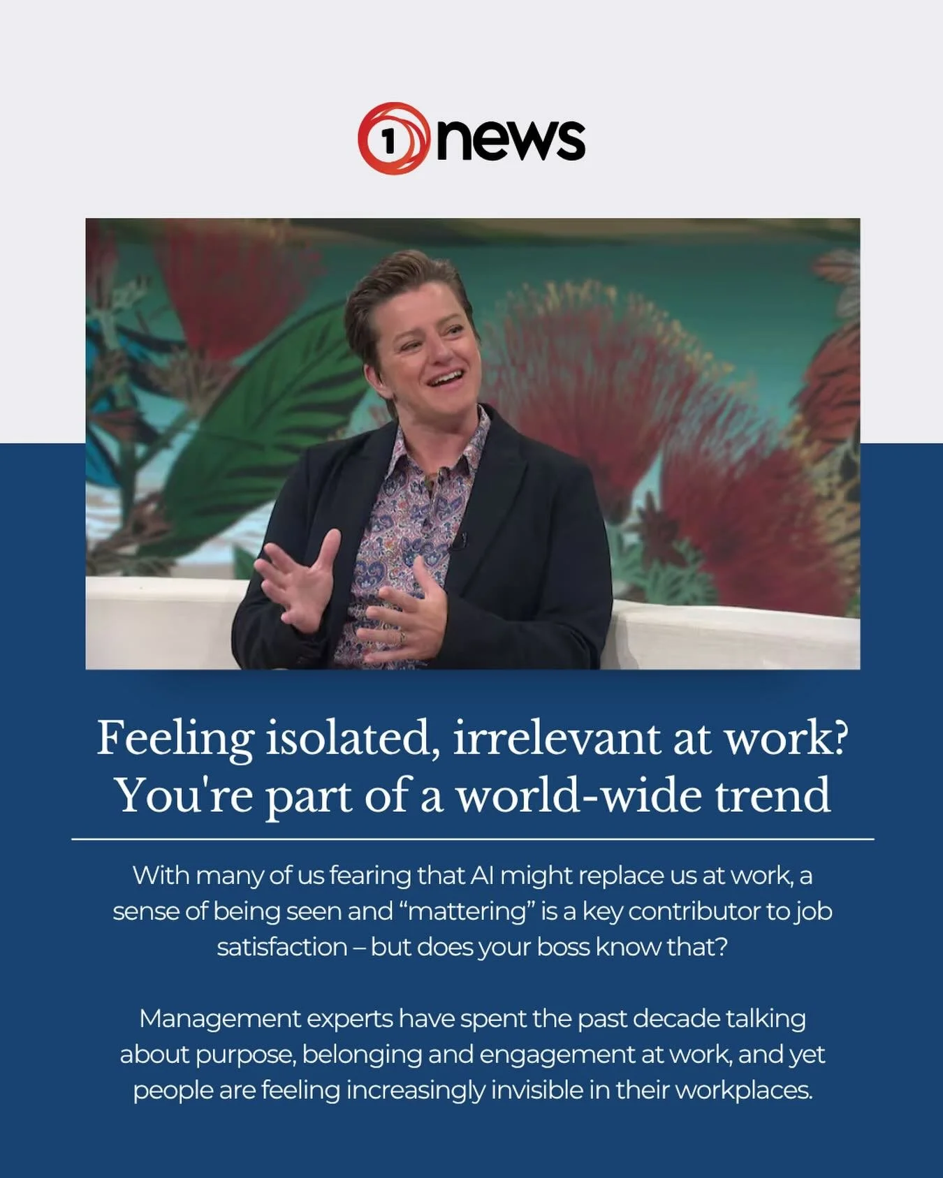 Feeling invisible at work? You&rsquo;re not alone.

In this weeks @1newsnz article, I wrote about something I hear a lot in my coaching work lately. This quiet, heavy sense of being unseen. It&rsquo;s not that we aren&rsquo;t loved or that we aren&rs