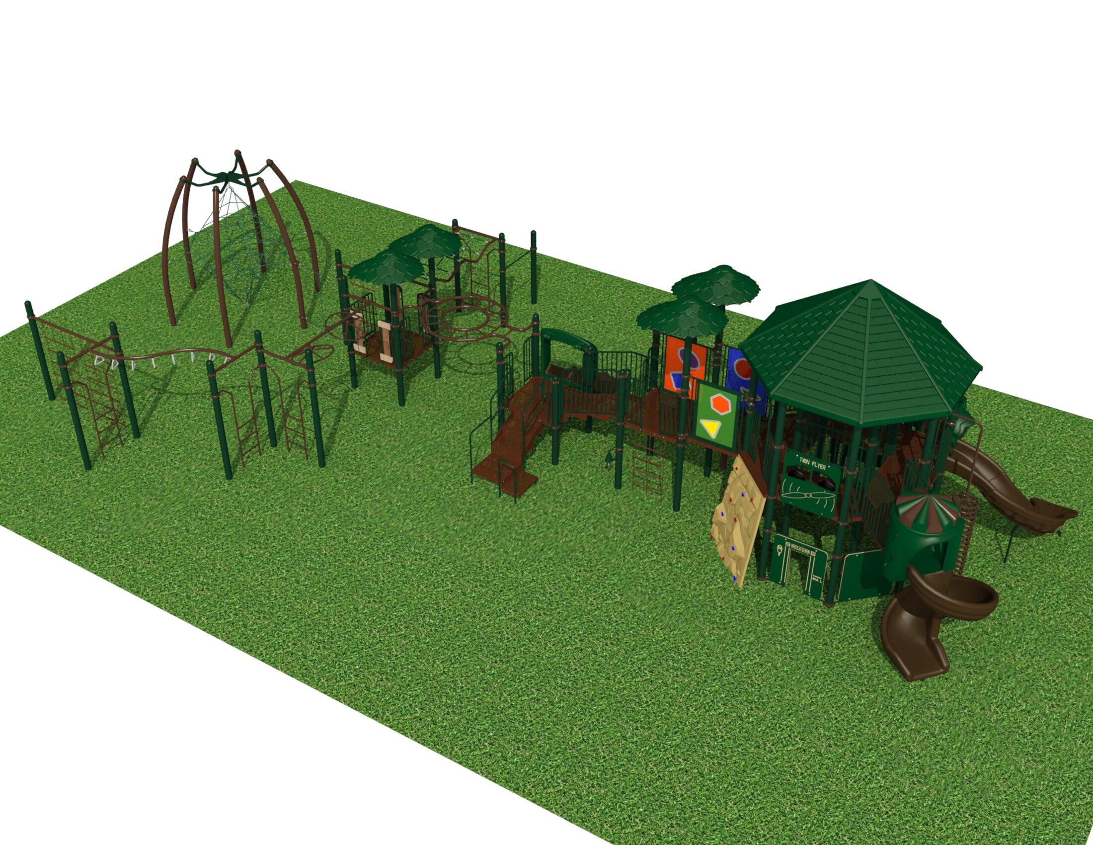 Rendering of the large playground structure