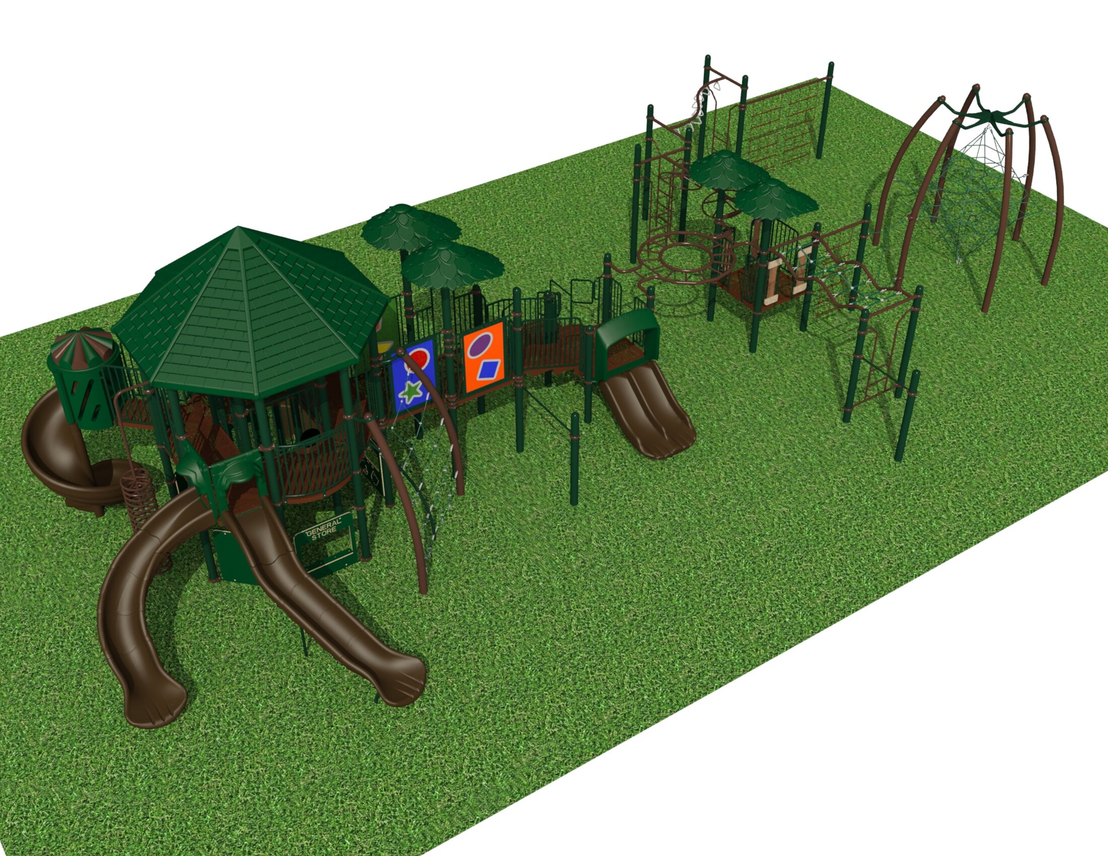 Rendering of the large playground structure