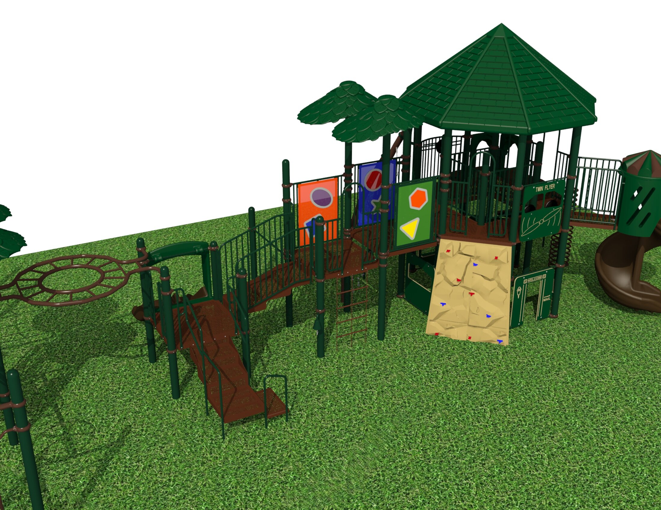 Rendering of the large playground structure