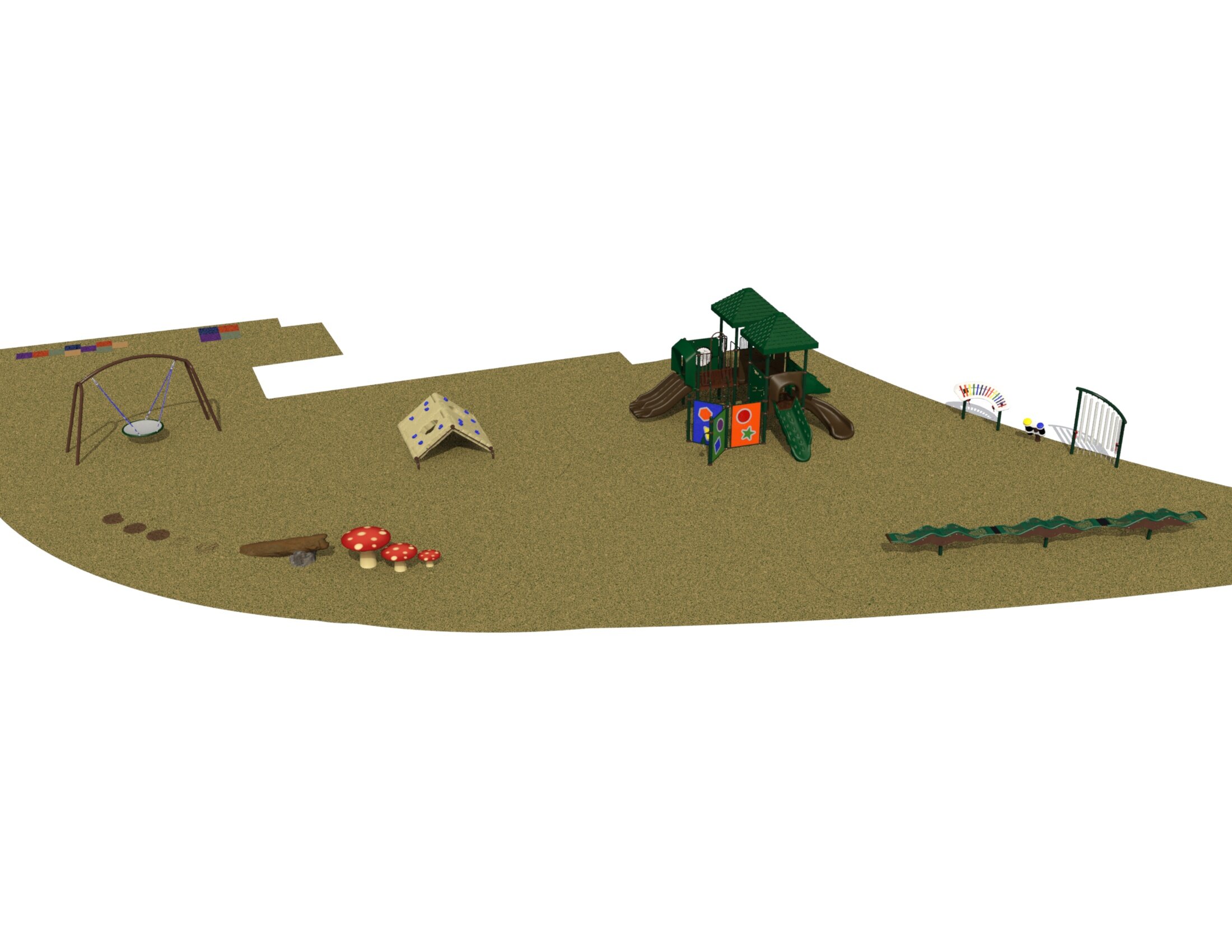 Rendering of the small playground structure