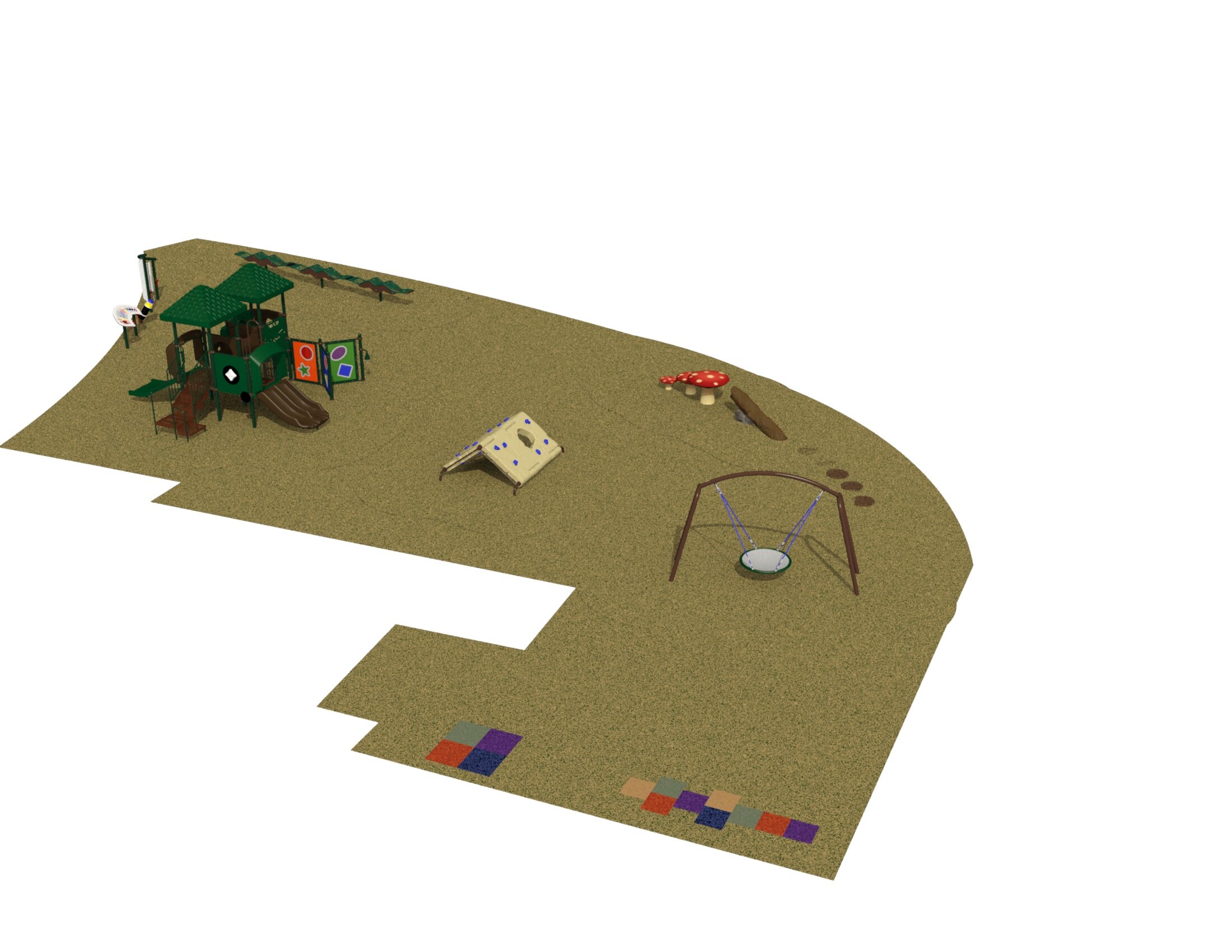 Rendering of the small playground structure