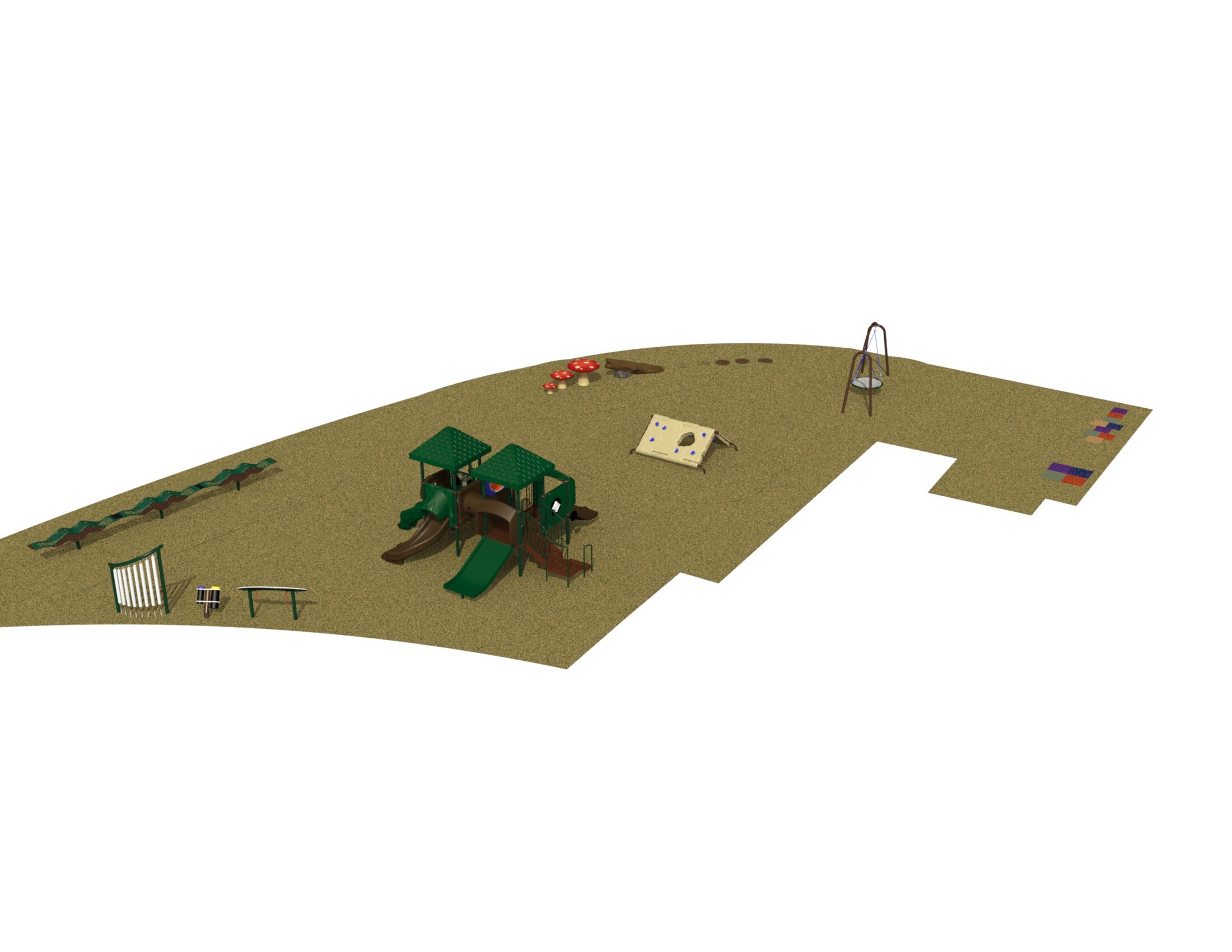 Rendering of the small playground structure