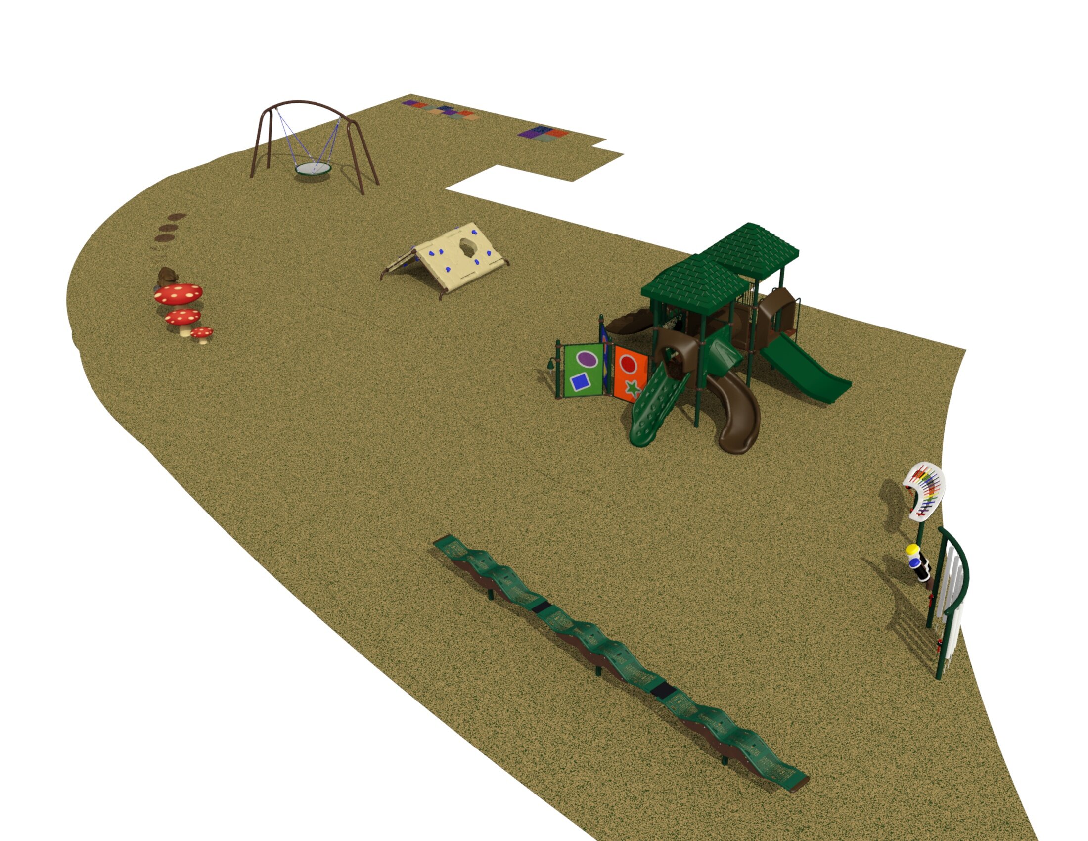 Rendering of the small playground structure