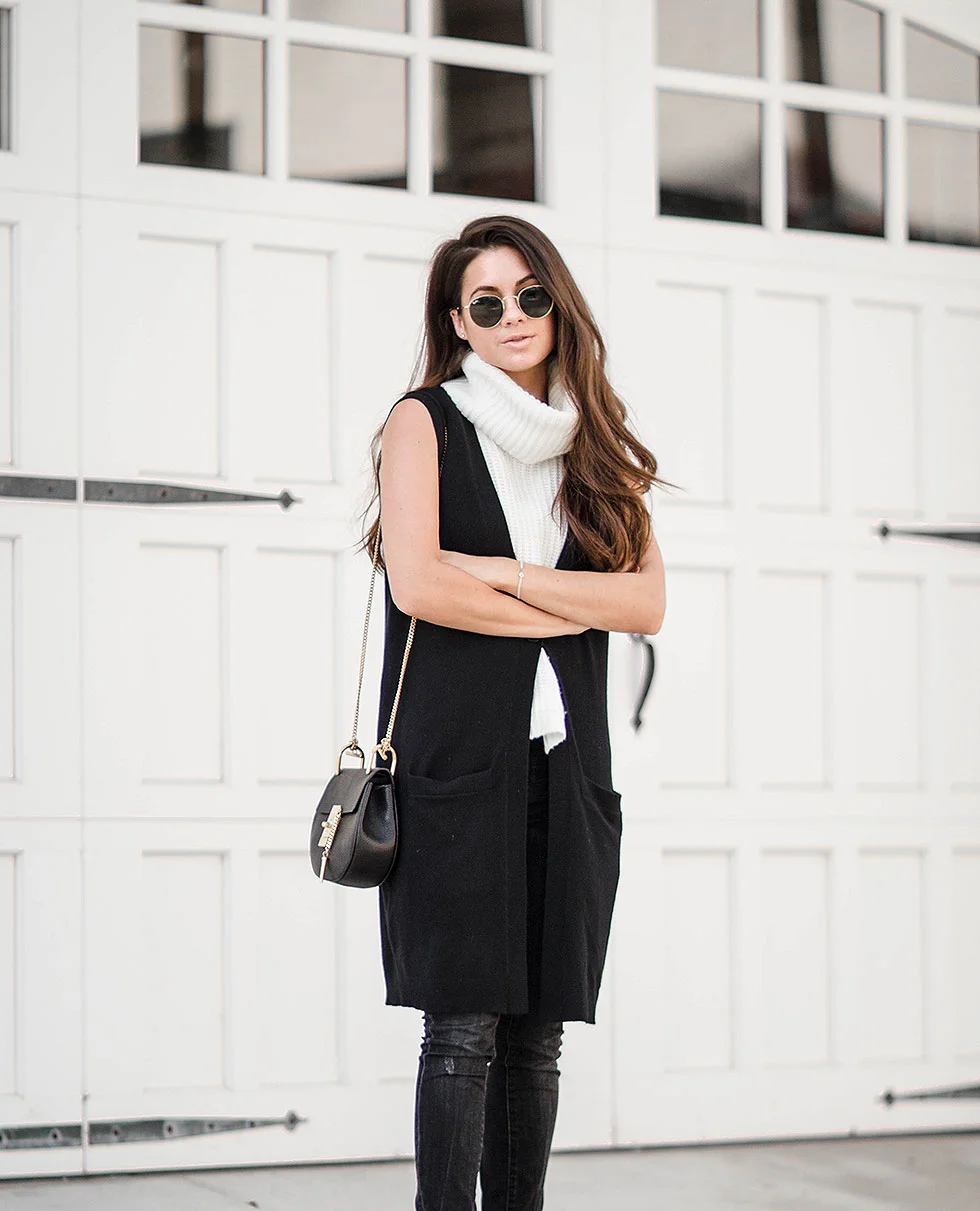 black cashmere vest