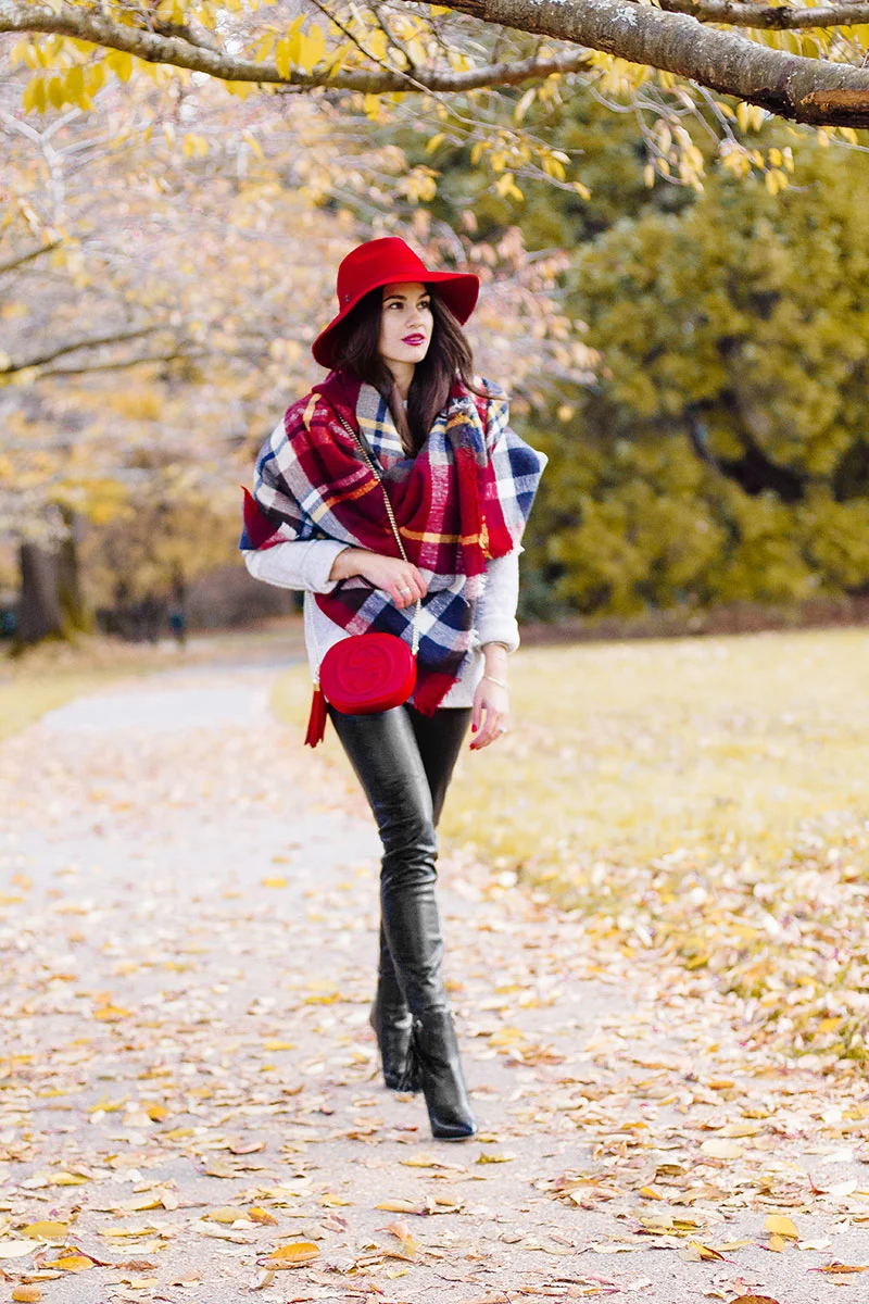 Color Block Checkered Blanket Scarf