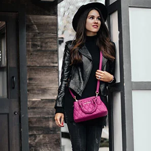 Vera Bradley Quilted Emma Mini Crossbody in Magenta