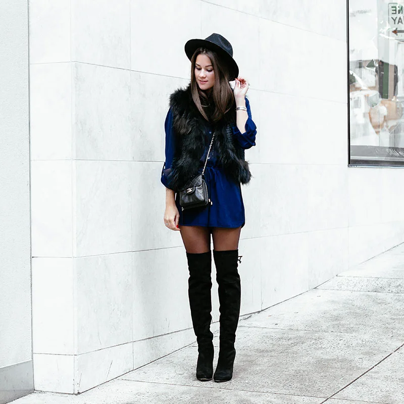 Elizabeth and James Textured Fur Vest