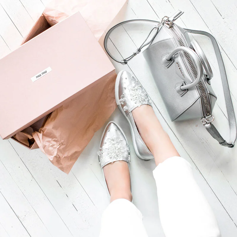 Miu Miu Metallic Leather Sneakers