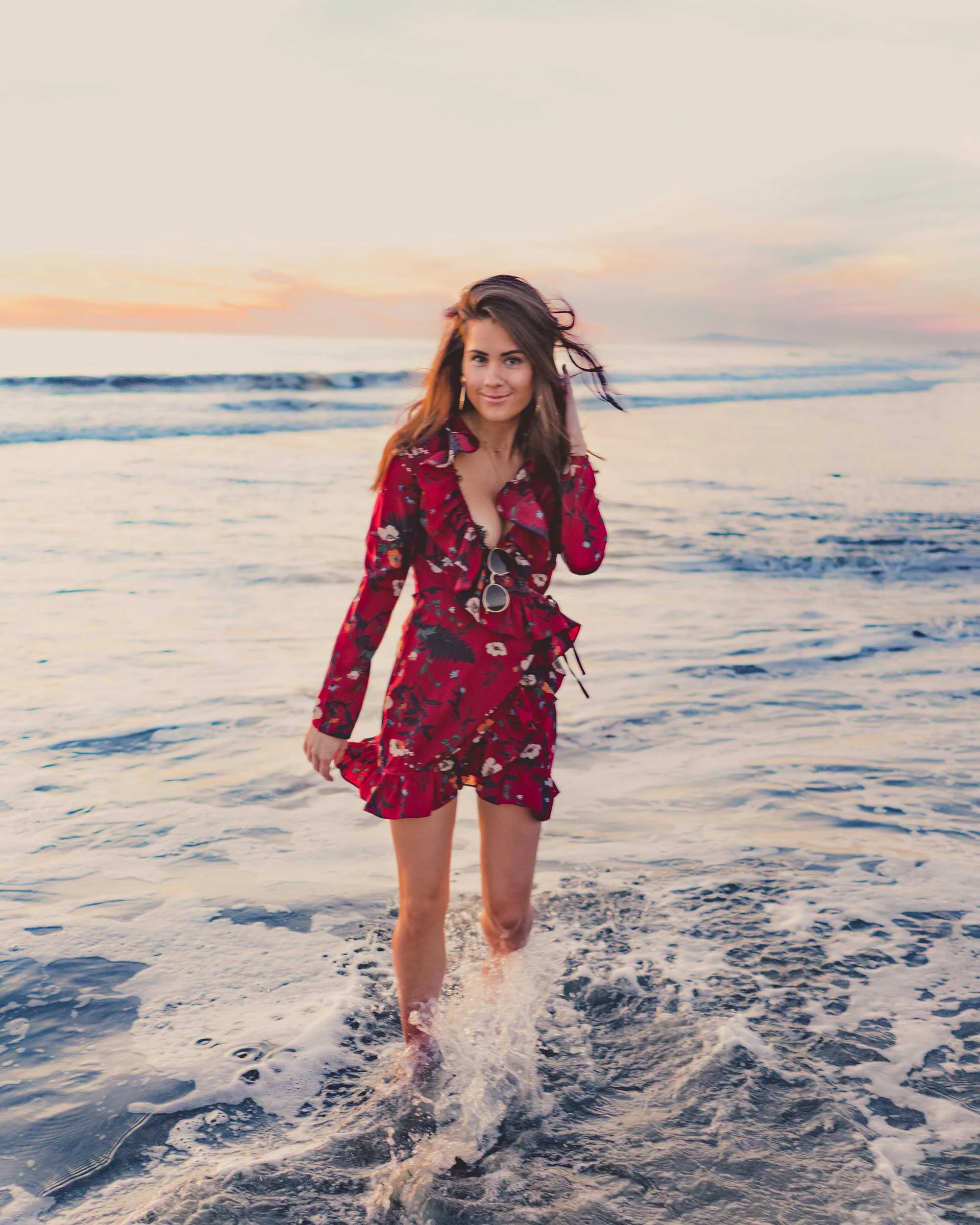BURGUNDY-FLORAL-FRILL-WRAP-MINI-DRESS-Newport-Beach-California-Summer-Dress-8.jpg