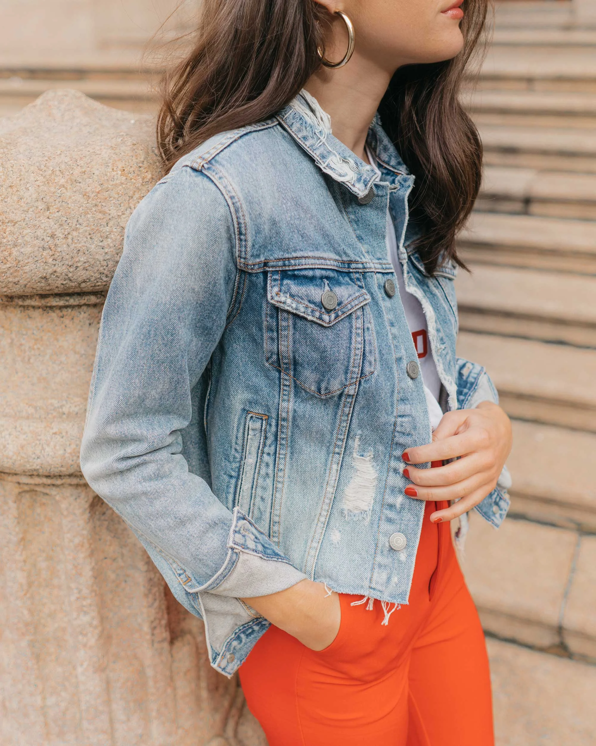 all we need is love denim jacket