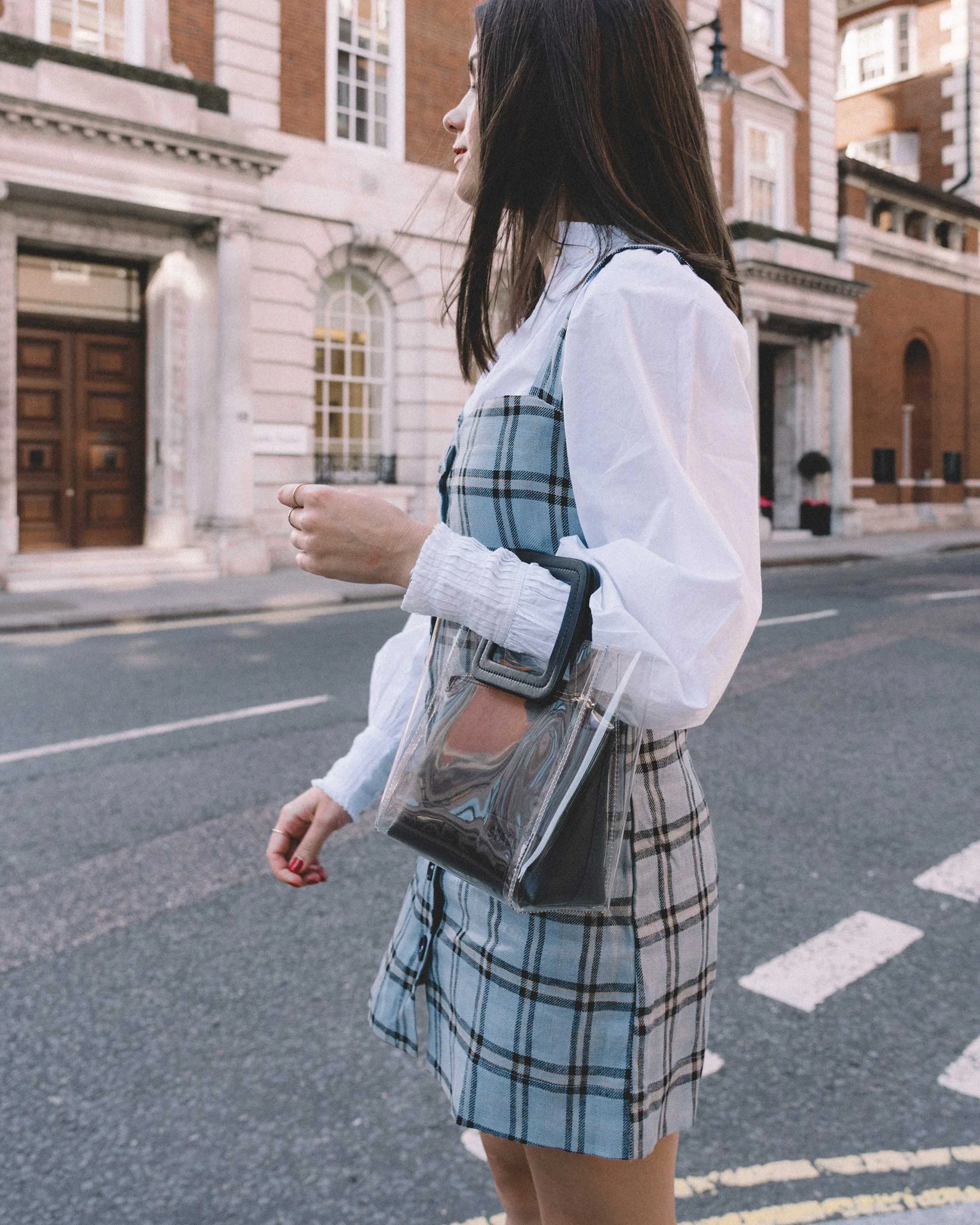 Plaid Dress With White Shirt Under Sky Blue Plaid Shirtwaist Dress M   OMNIA White Everett Plaid Leeward No Tuck Dress Shirt | Mizzen+Main