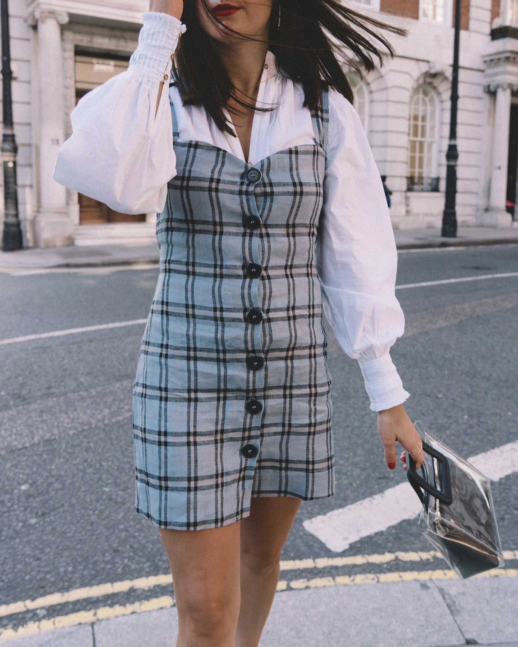 Plaid Mini Dress With Shirt Under Plaid Dress White Shirt Clearance