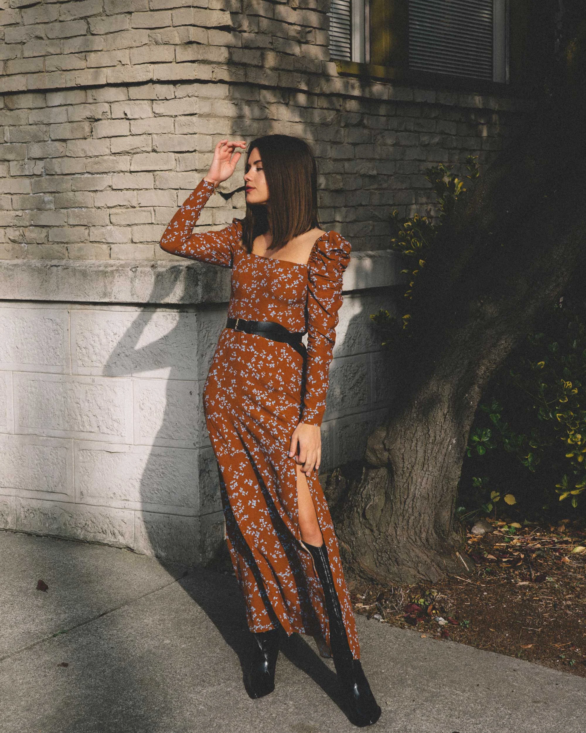 maxi dress with knee high boots Dresses with Boots Outfits For Fall