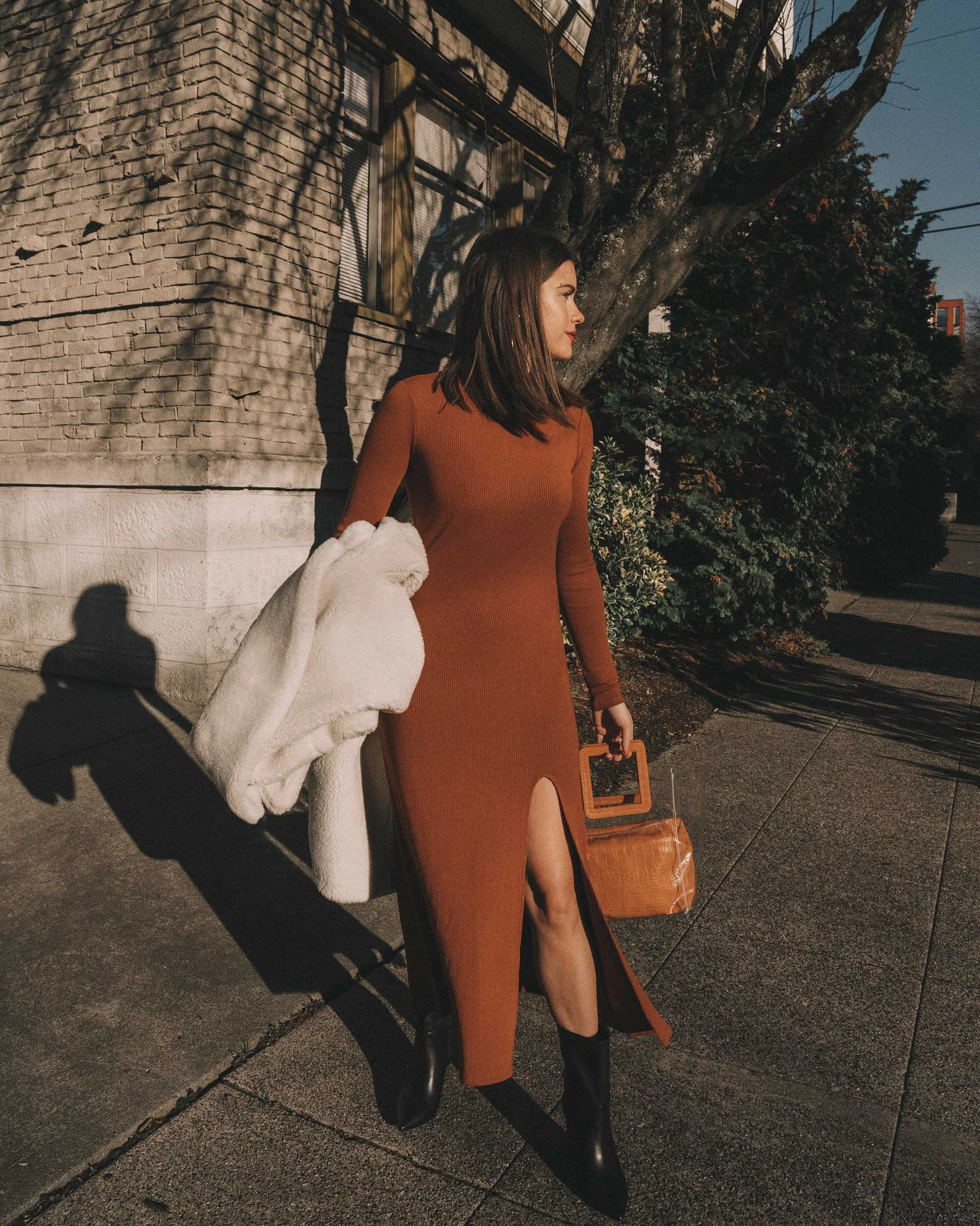 Brown Ribbed stretch long sleeve maxi dress with a mock neck and side slit2018-12-05 at 1.48.43 PM.jpg
