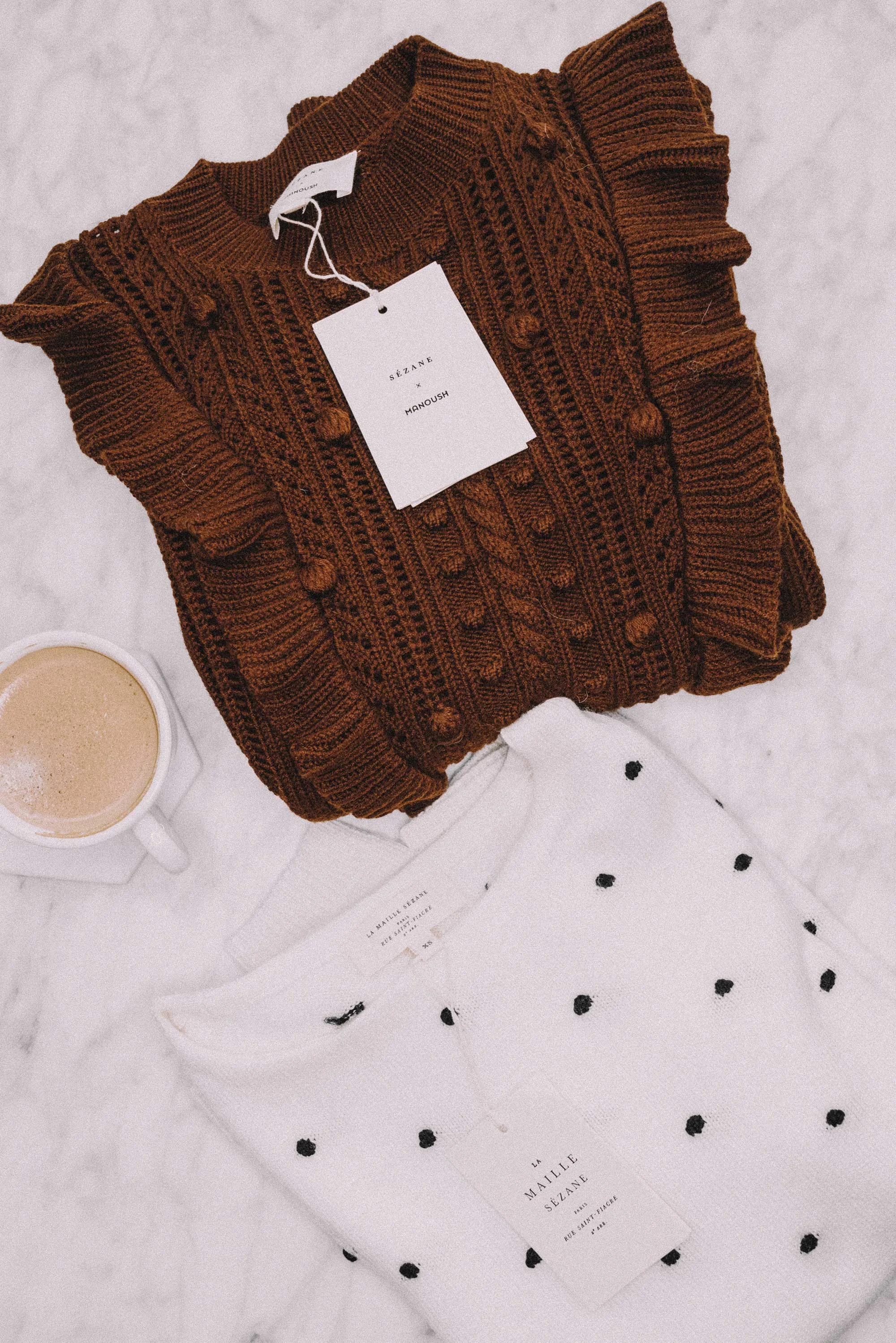Sezane X Manoush Marva Merino Wool Ruffle Sweater and Sezane Hans Merino Wool Polkadot Sweater2.jpg