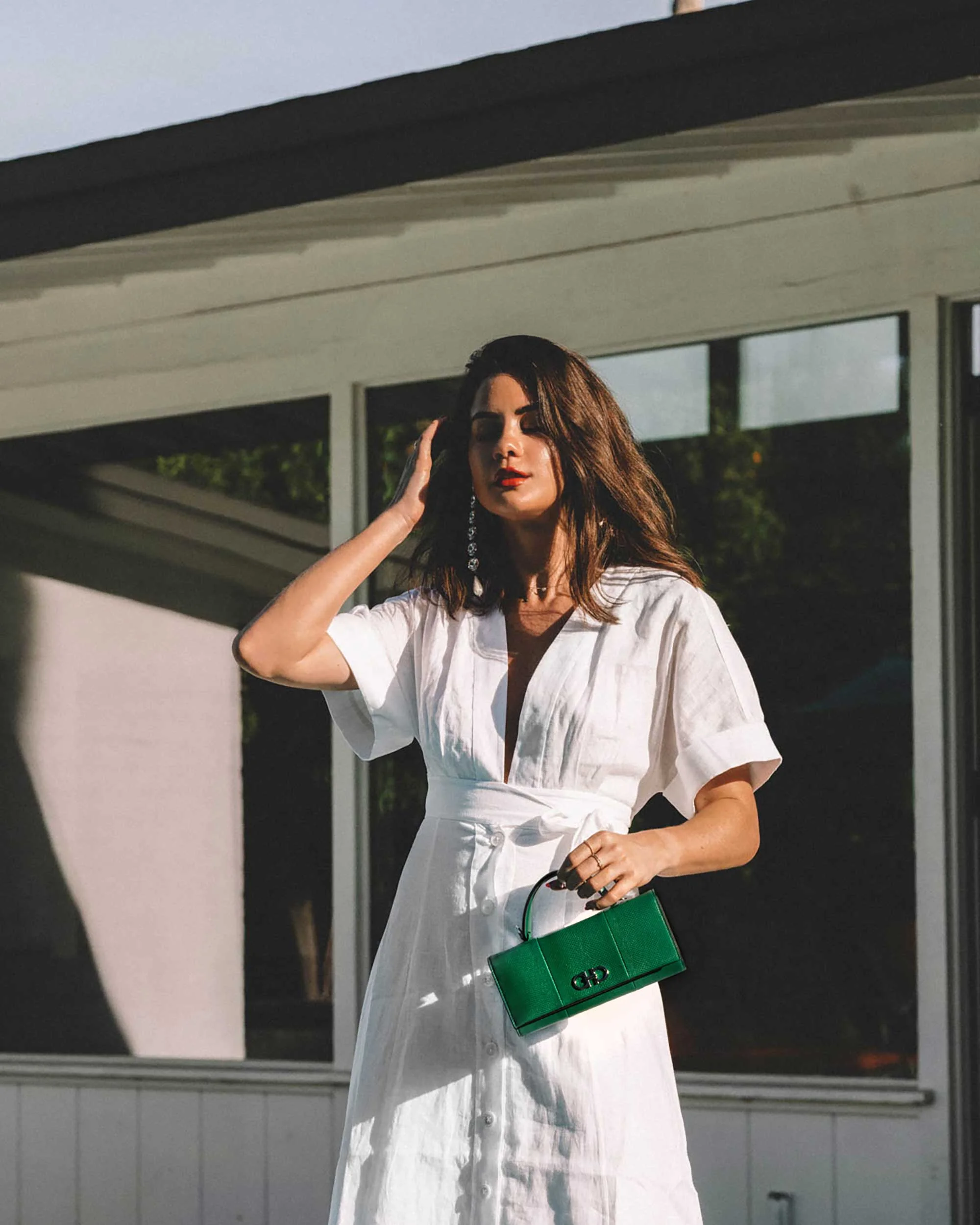 Sarah Butler of Sarah Styles Seattle wears Nauman Linen Dress in Bright White and Ferragamo Mini Gancini Top Handle Wallet in Palm Springs Outfit | @sarahchristine -5.jpg
