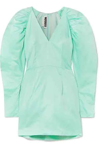 ROTATE BIRGER CHRISTENSEN Gathered matte-satin mini dress.jpg