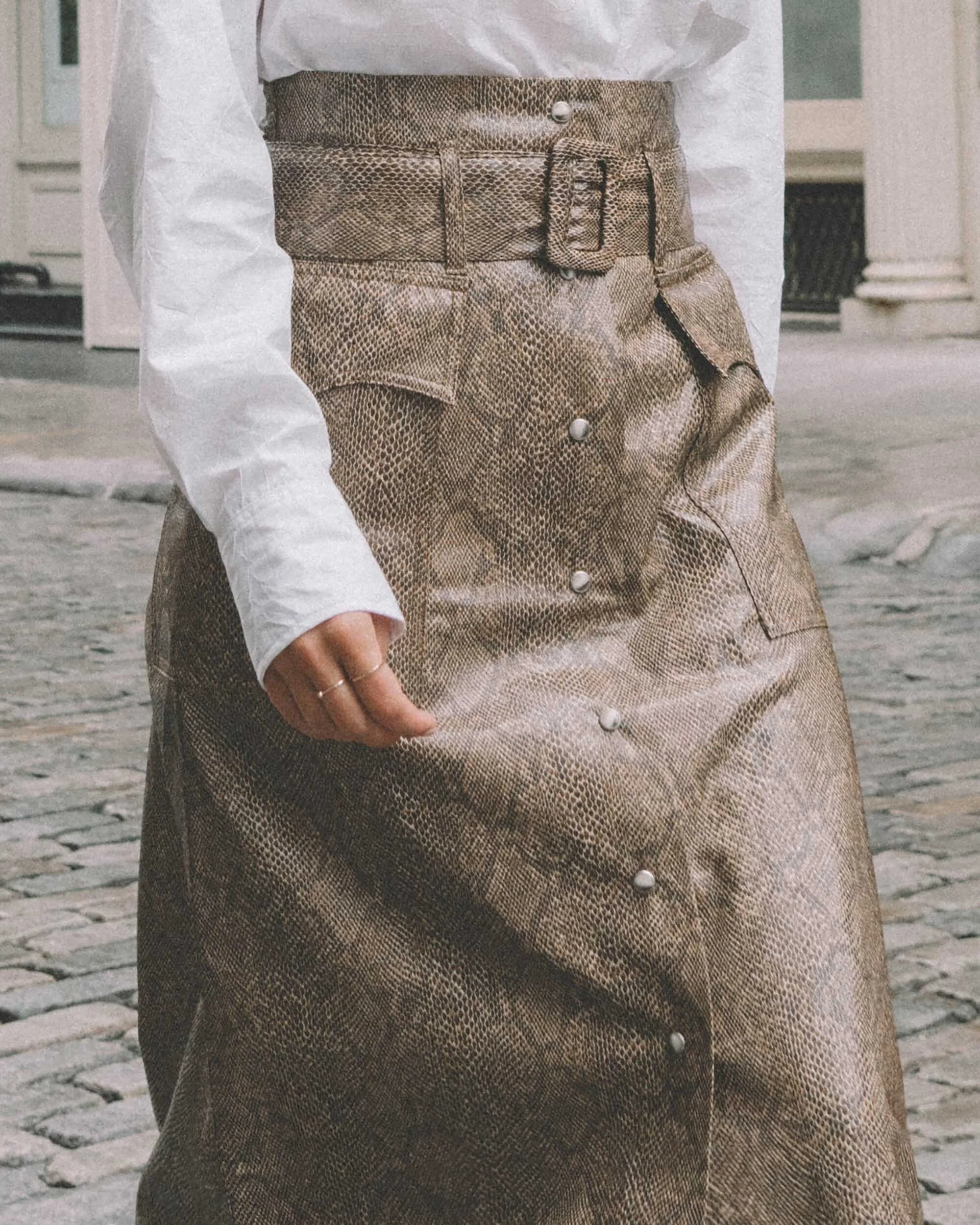 Nanushka snake print skirt best sale