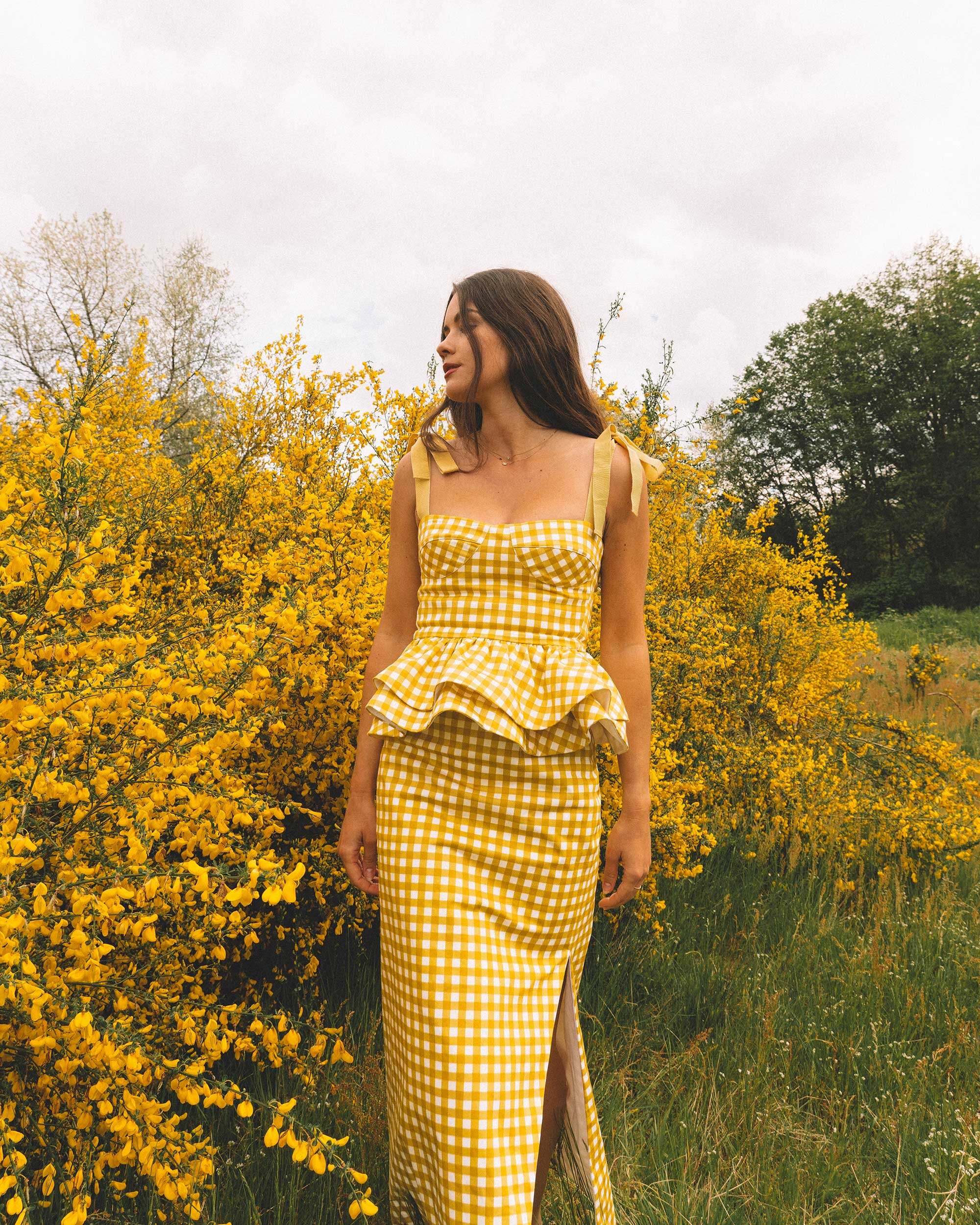 Easy Spring Outfit Idea: yellow gingham top and skirt — Sarah Christine