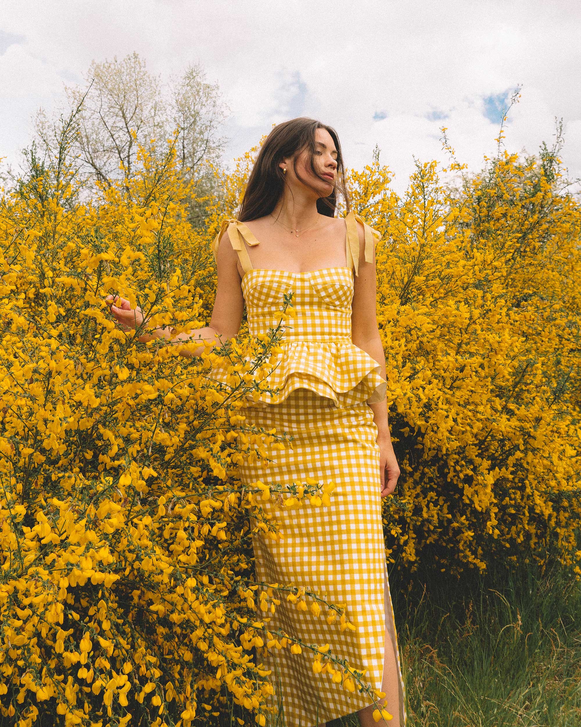 Easy Spring Outfit Idea: yellow gingham top and skirt — Sarah Christine