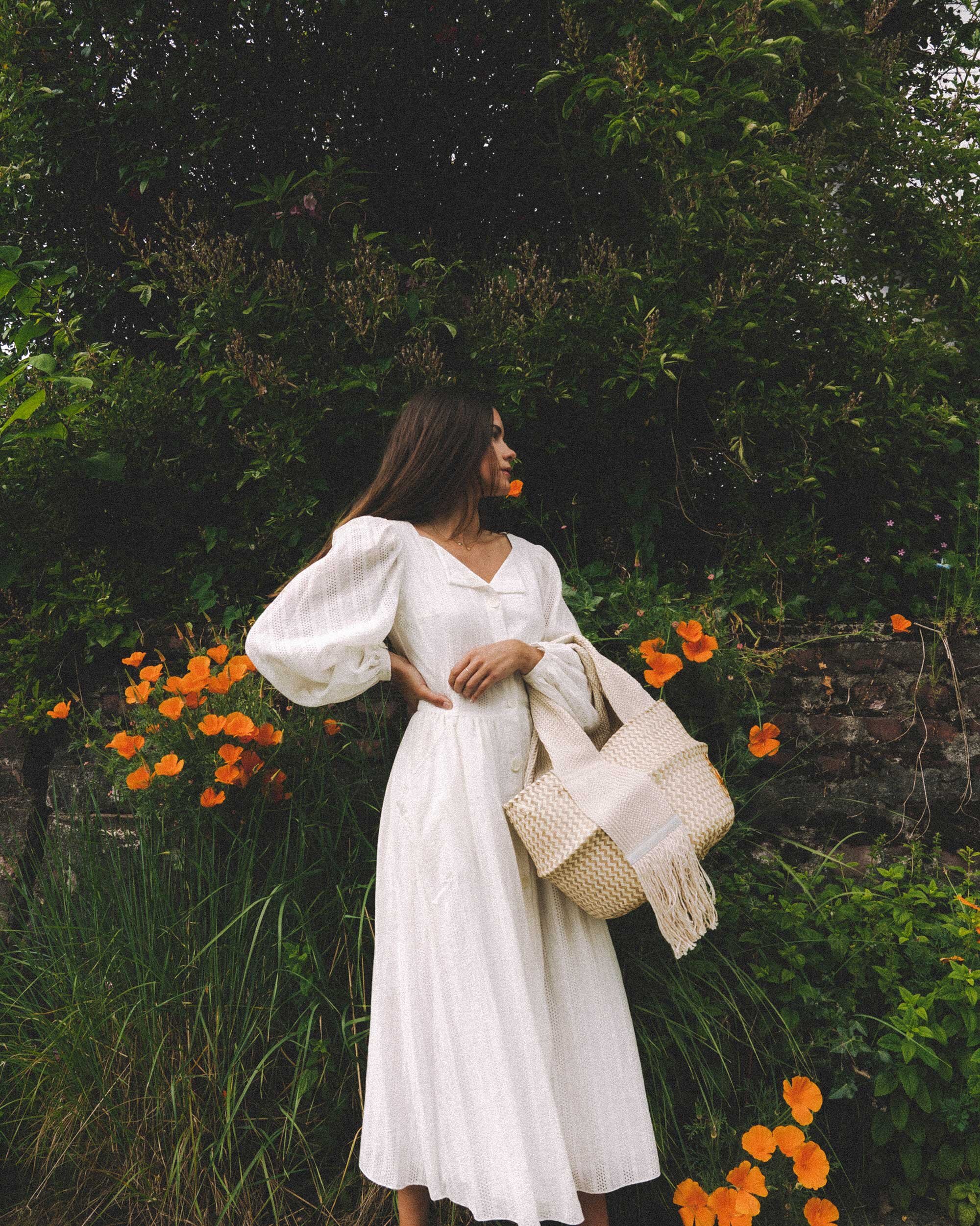 Lilly Pulitzer Cara Dolman Sleeve Dress in Resort White In the Garden worn  by @Stefanie W W D…