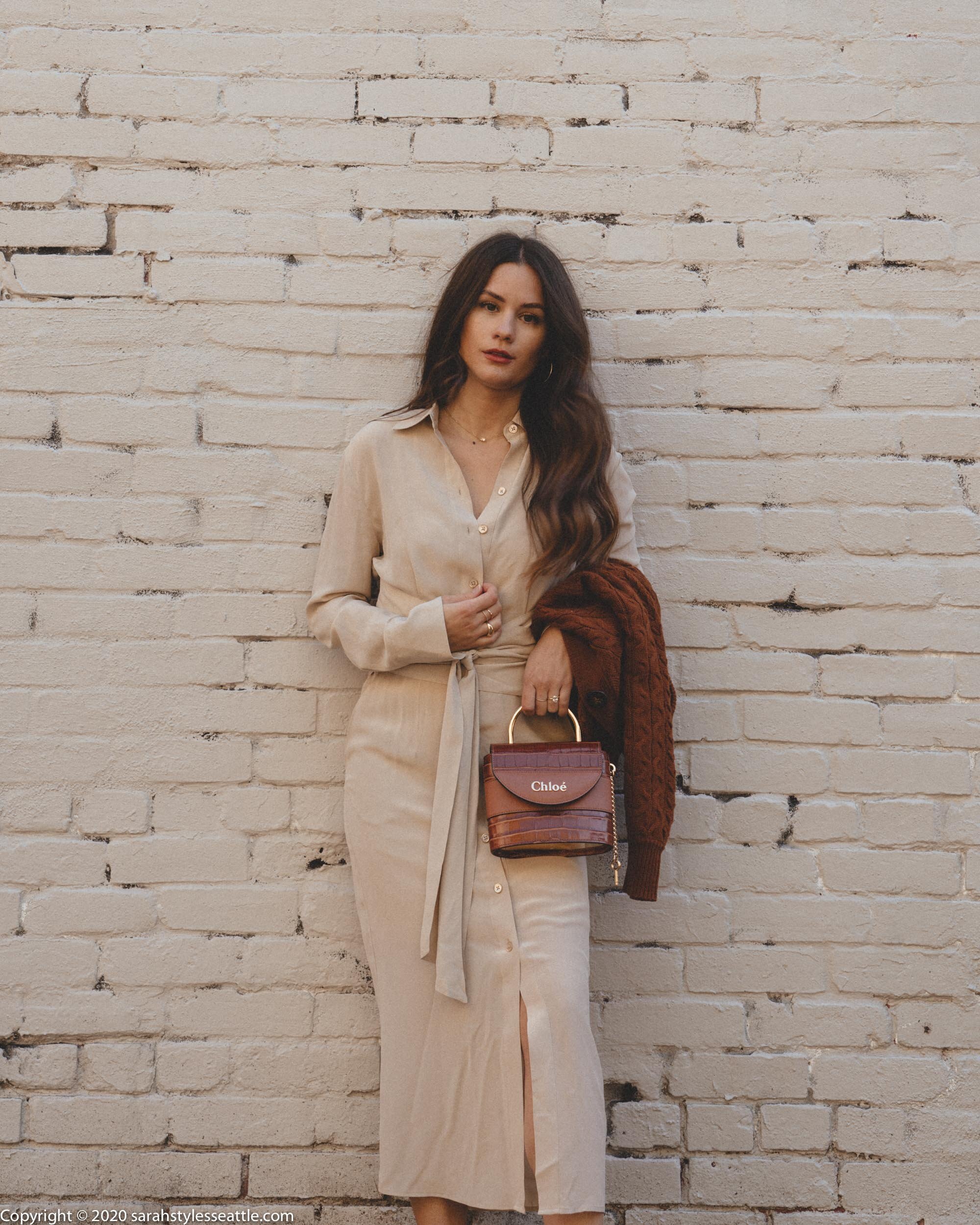 How to Style a Long Silk Shirtdress