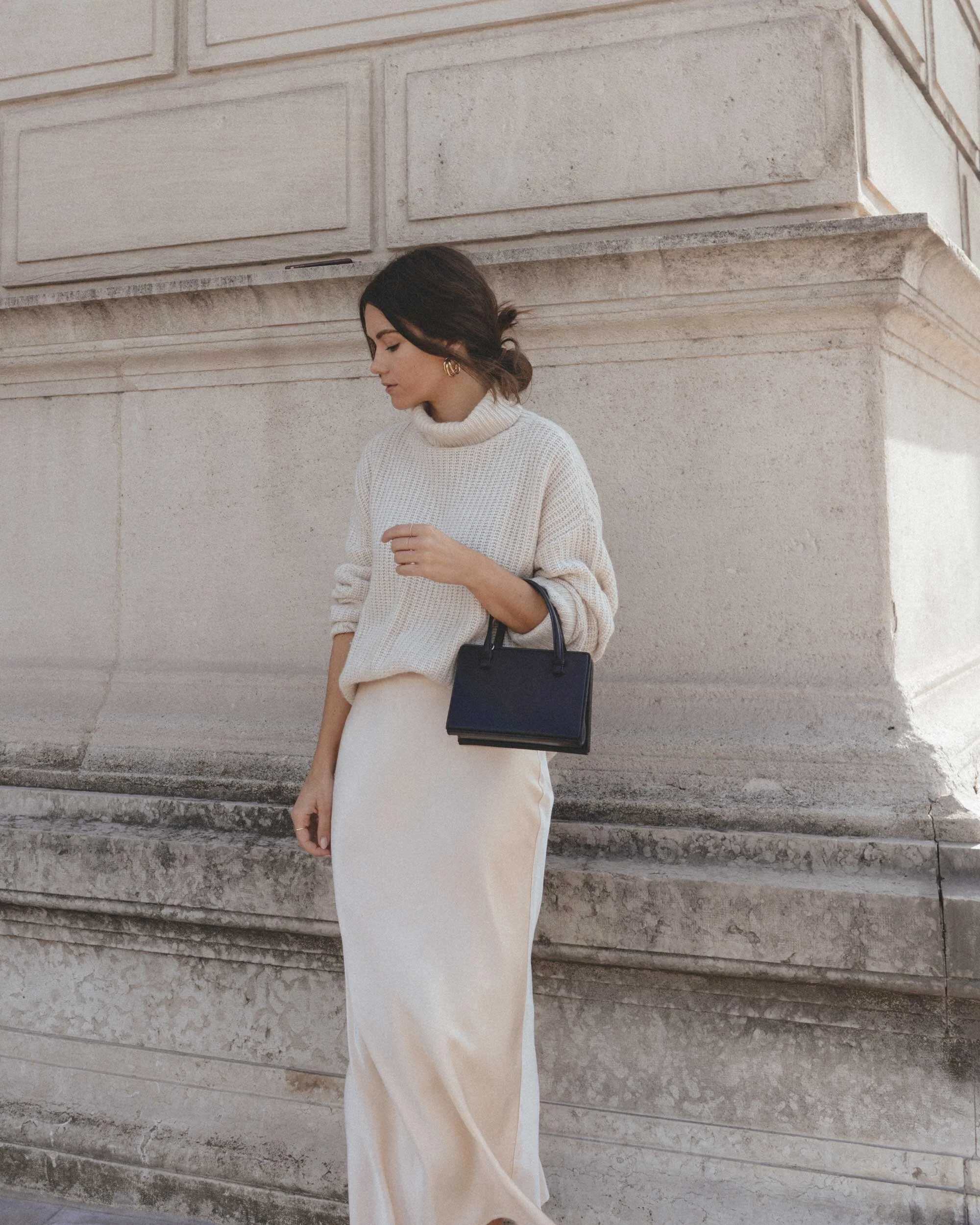 Slip Skirt With Satin Skirt Outfit Winter Casual Skirt Outfits