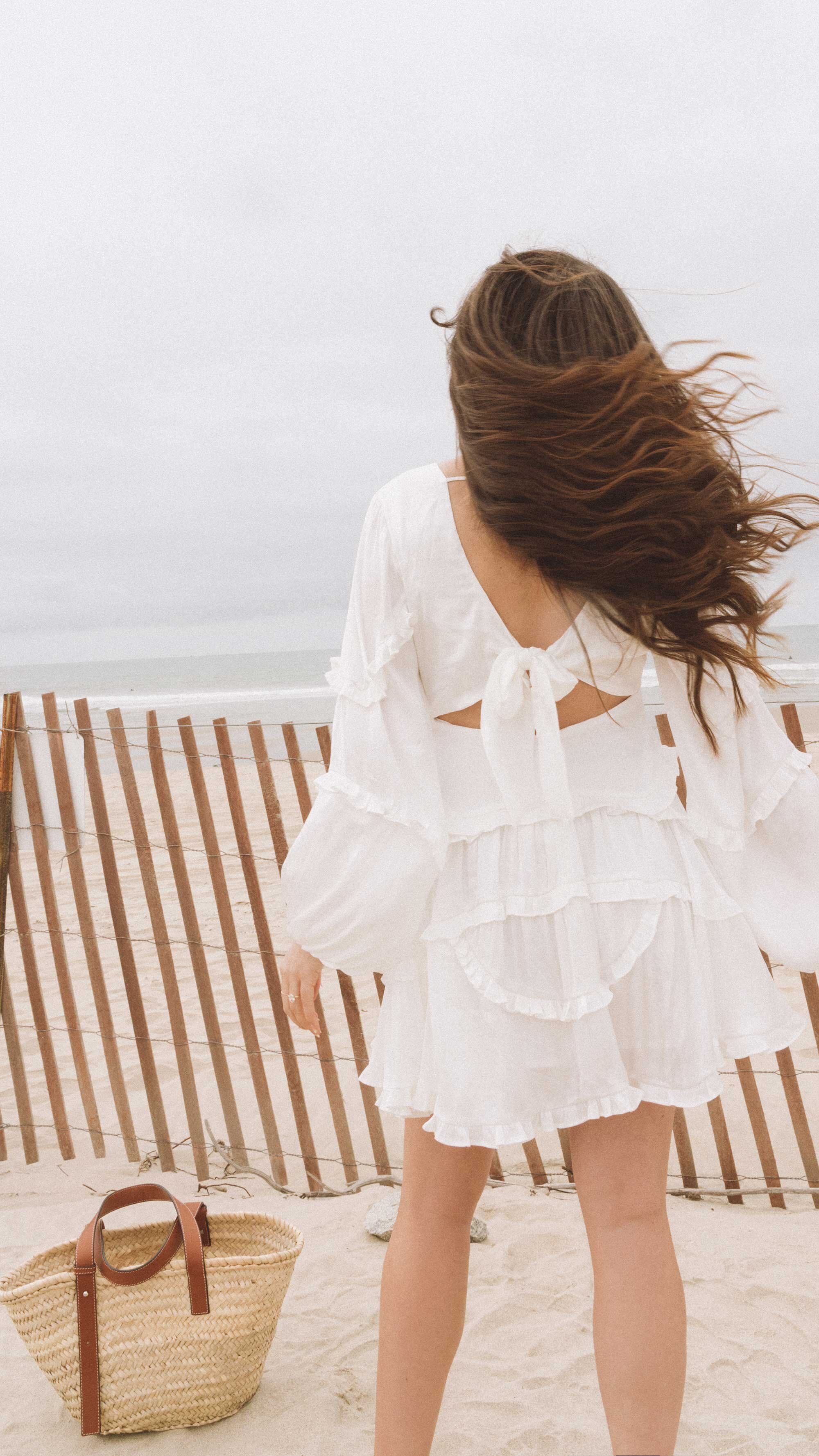 white mini dress with sleeves