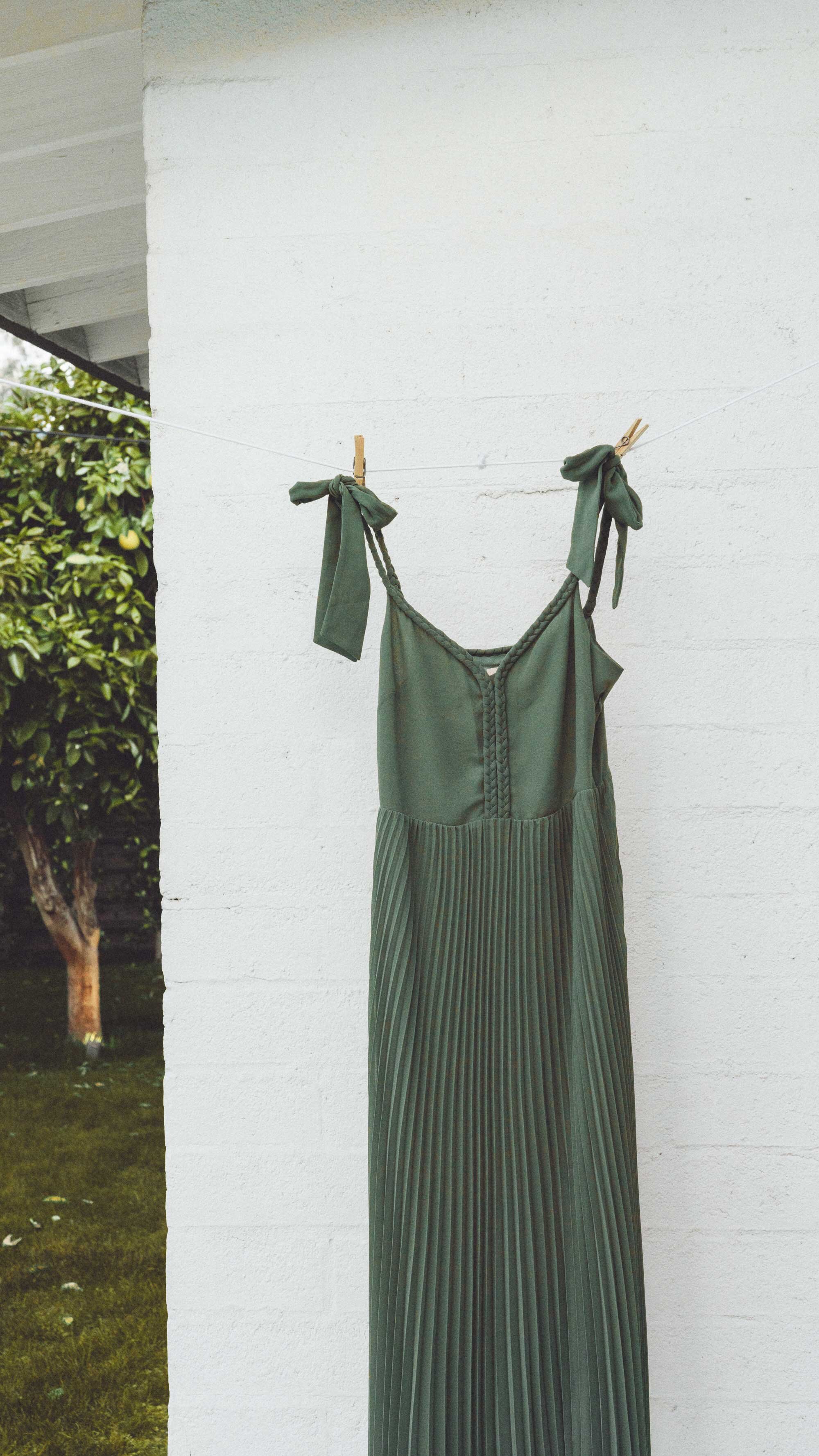 green dress sezane Bisou Dress - Green Stripes main image 1