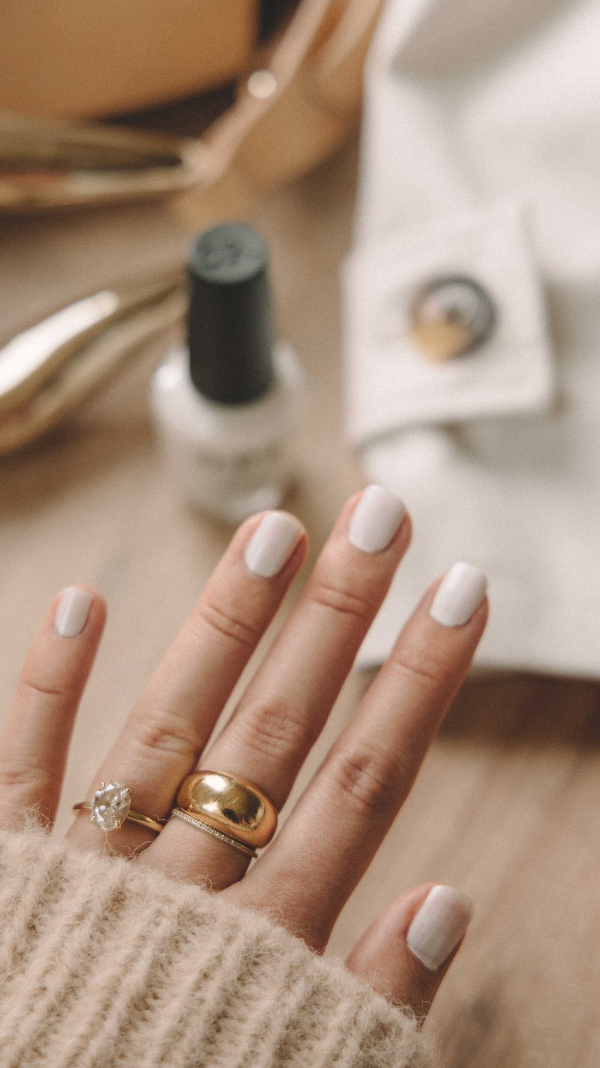 White Nail Designs. Sarah Butler of @sarahchristine wearing OPI Snow Day LA white nail polish in Seattle, Washington -7.jpg