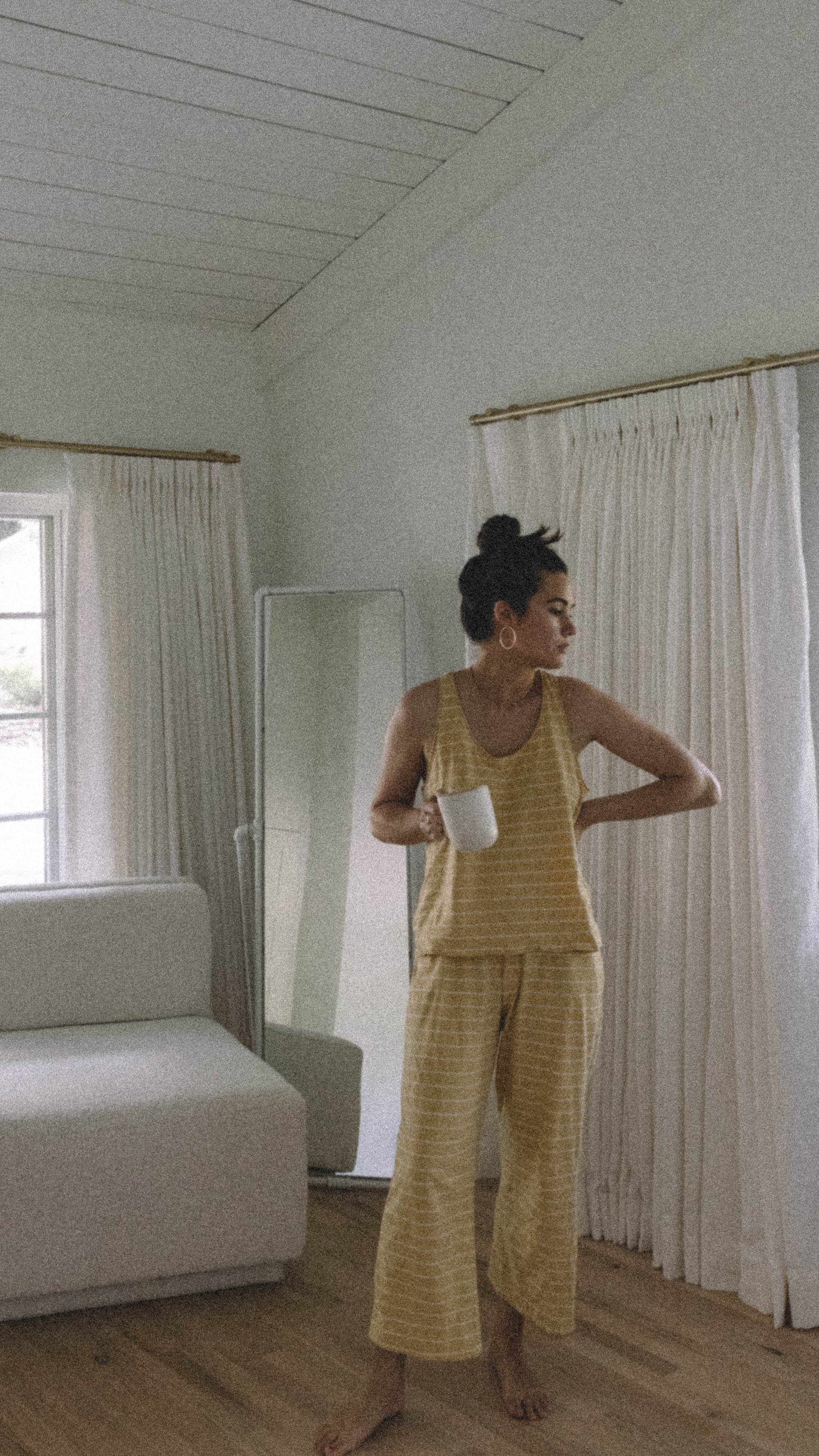 Sarah Butler of @sarahchristine wearing softest cotton pajama 2-piece sleep set made with Organic Cotton in a Fair Trade Certified factory - 9.jpg