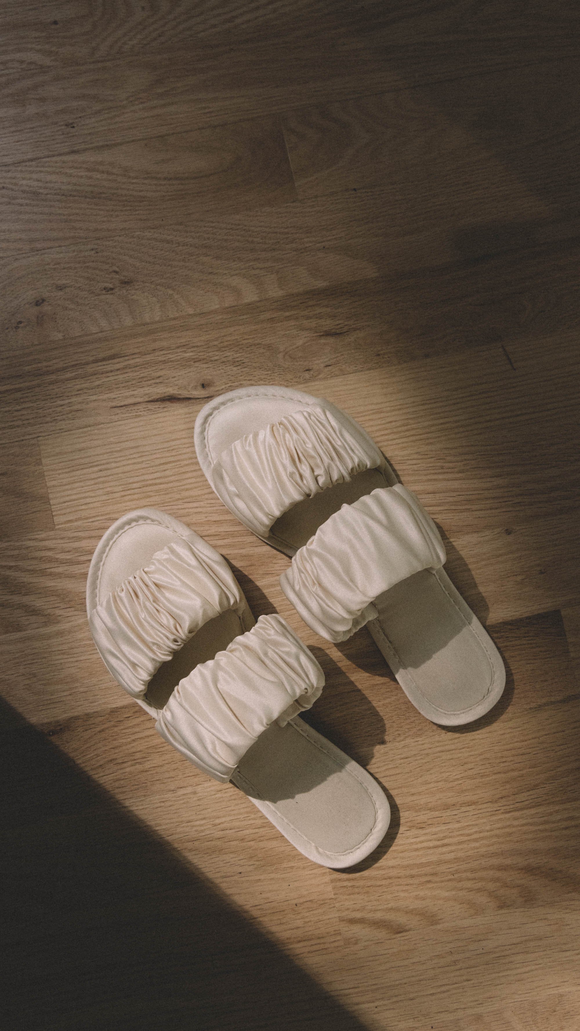 Sarah Butler of @sarahchristine wearing Ivory Satin Double Strap Slippers - 5.jpg