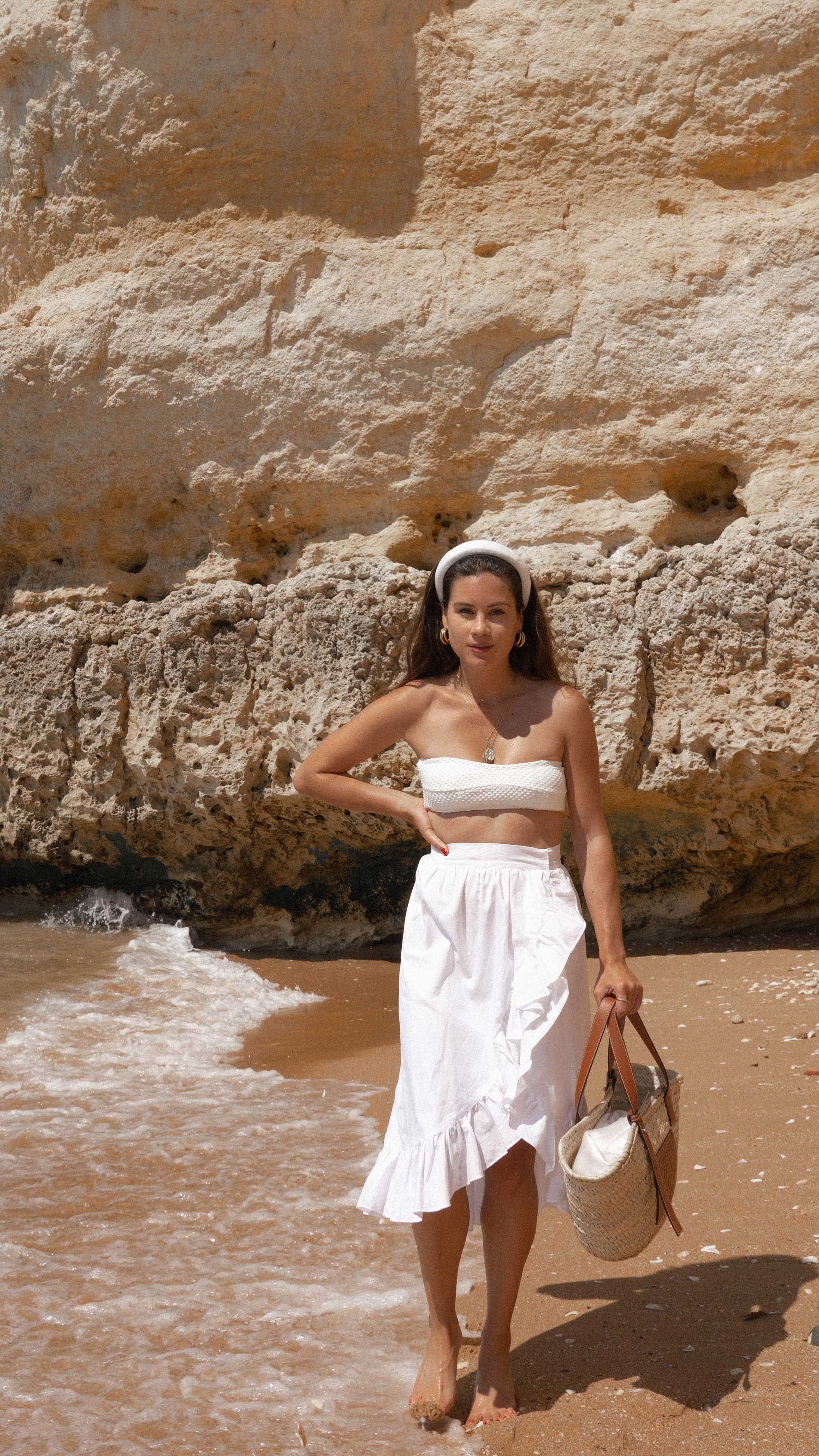 Summer Travel in Algarve, Portugal. Sarah Butler of @SarahChristine wearing cute summer beach outfit in sandy coves of Algarve, Portugal -7.jpg