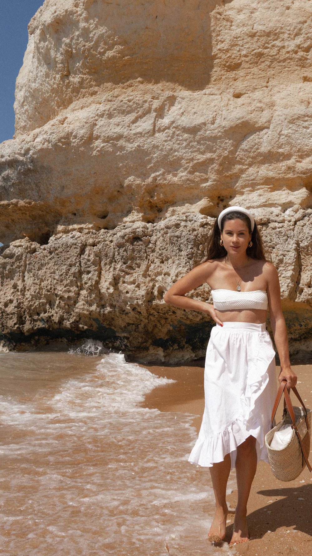Summer Travel in Algarve, Portugal. Sarah Butler of @SarahChristine wearing cute summer beach outfit in sandy coves of Algarve, Portugal -6.jpg