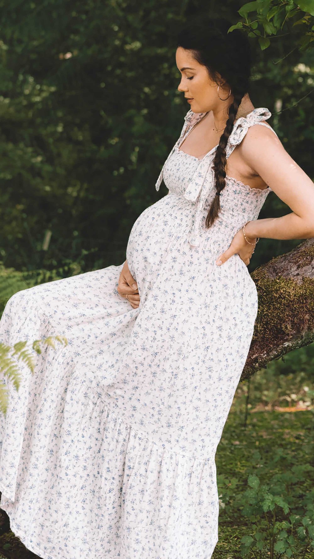 Casual Floral Maternity Dress Outfit. @sarahchristine wearing Nothing Fits Women’s Classic Nursing Momoka Dress with smocked chest in Seattle, Washington - 3.jpg
