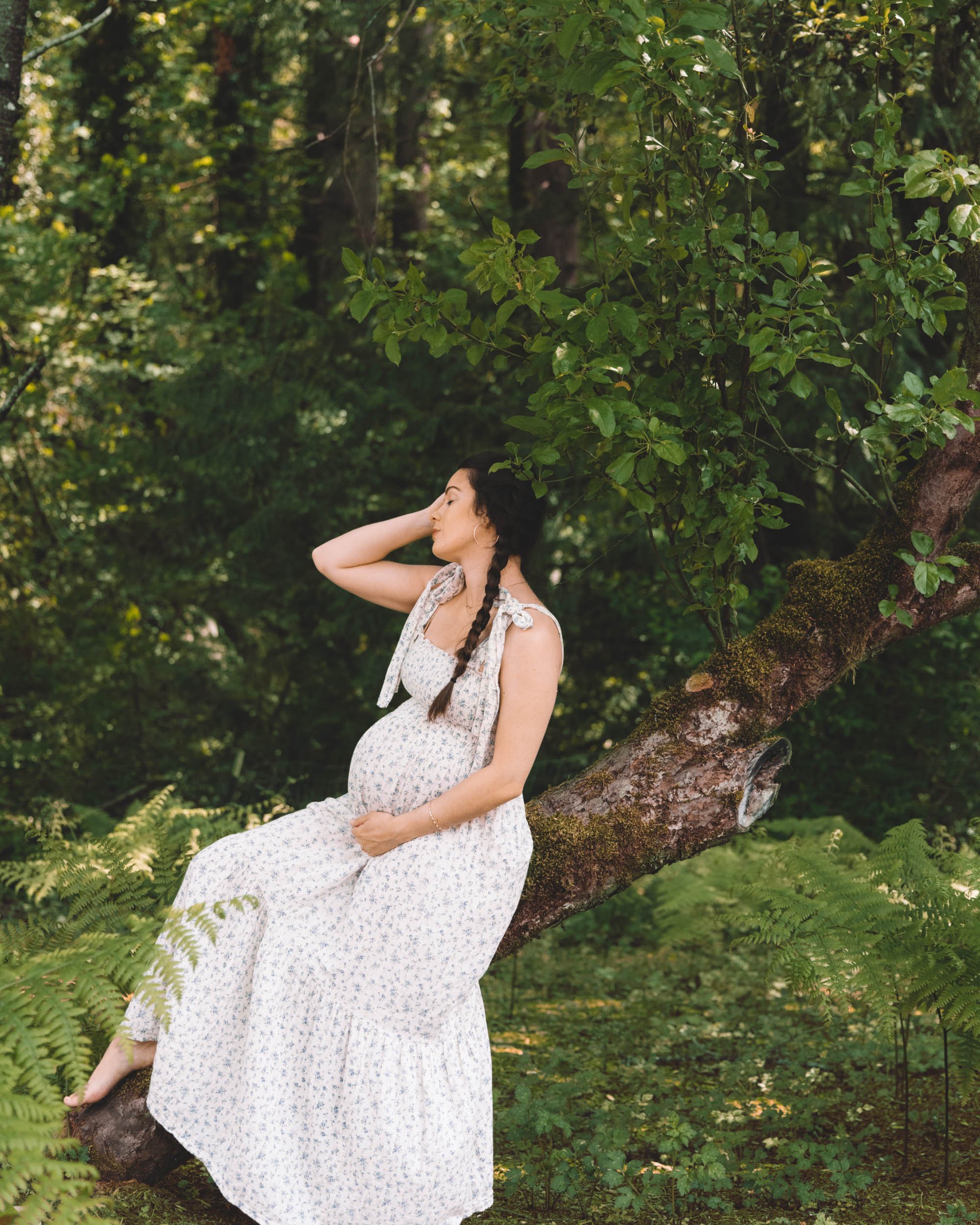 Casual Floral Maternity Dress Outfit. @sarahchristine wearing Nothing Fits Women’s Classic Nursing Momoka Dress with smocked chest in Seattle, Washington - 18.jpg