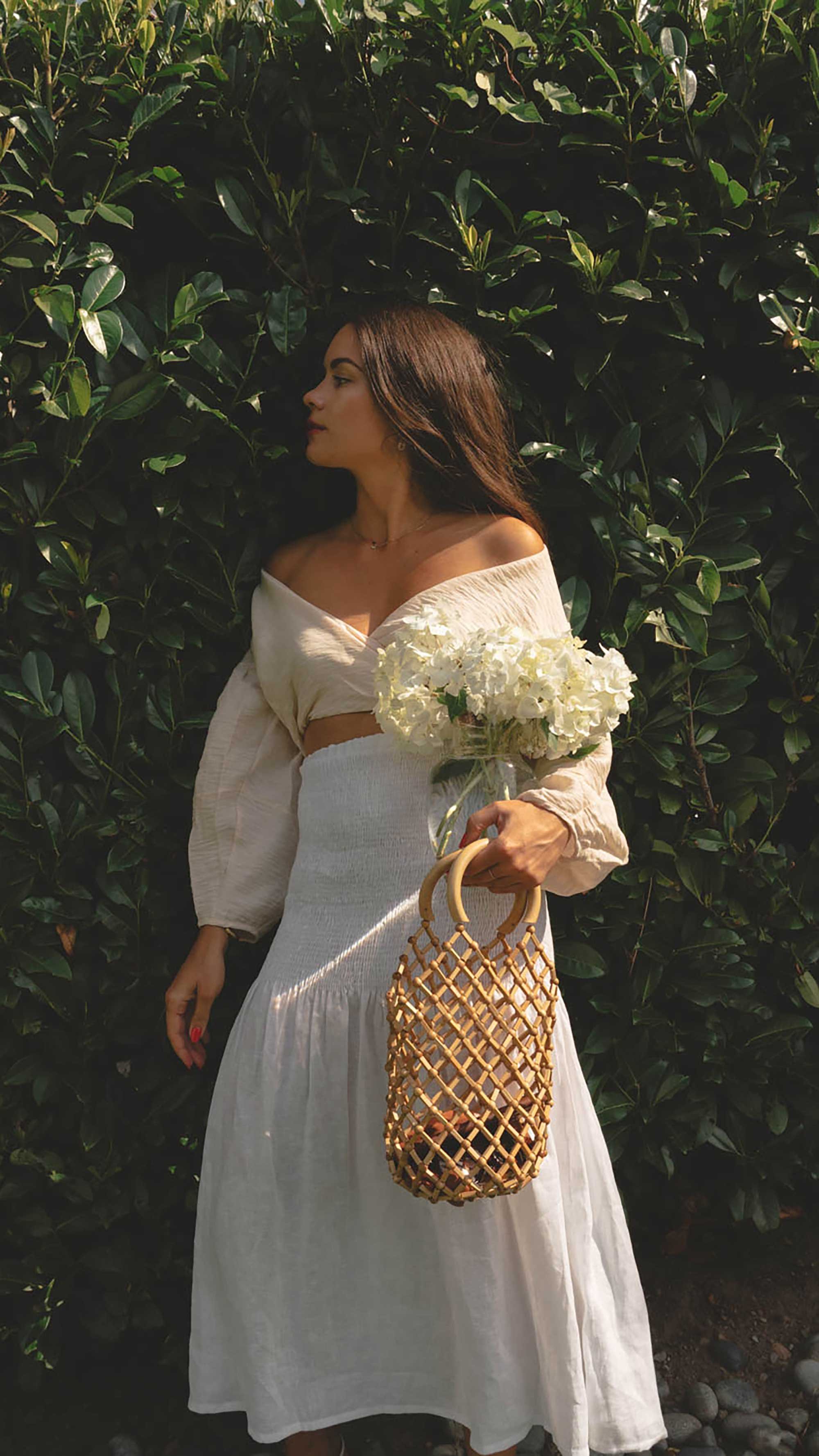 Easy Summer Outfit Idea. Sarah Butler of @sarahchristine wearing Wrap Crop Blouse and White Smocked Midi Skirt in Seattle, Washington - 19.jpg