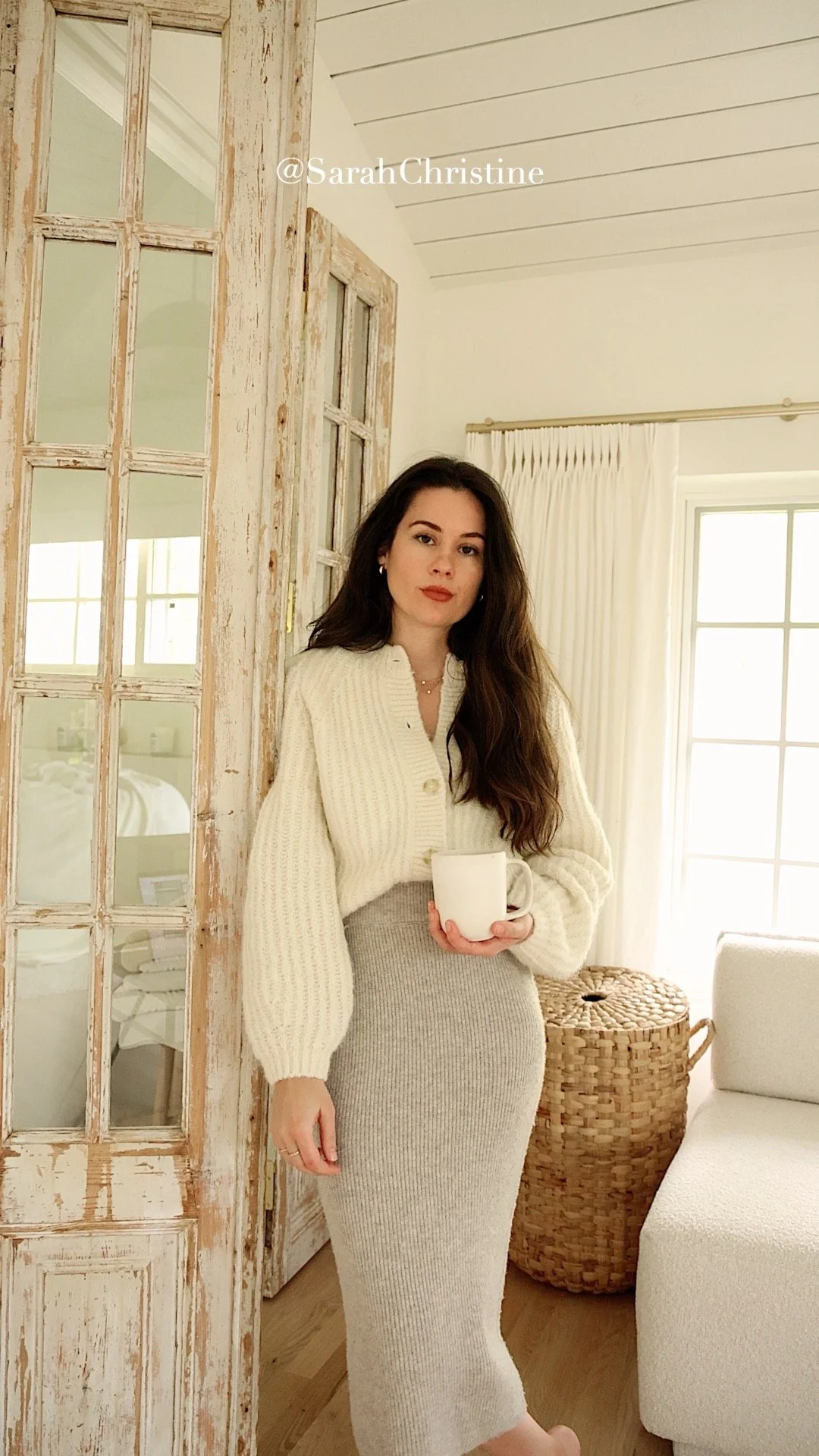Knit Sweater and A-Line Skirt
