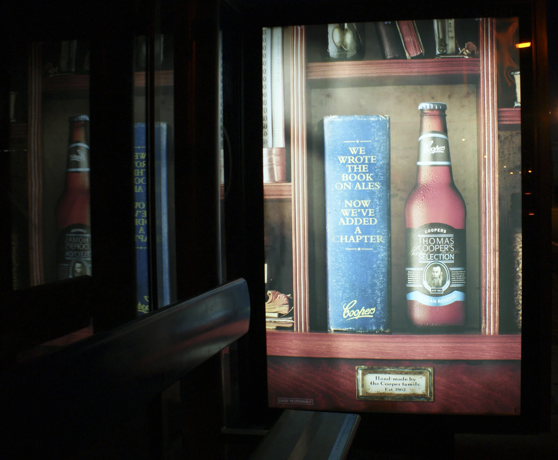 Coopers Advertising Campaign on location at Bus stop