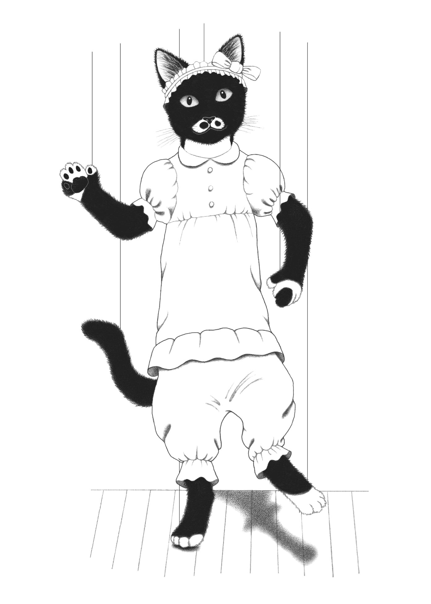 Sophie The Polydactyl Puppet - Coloring Page