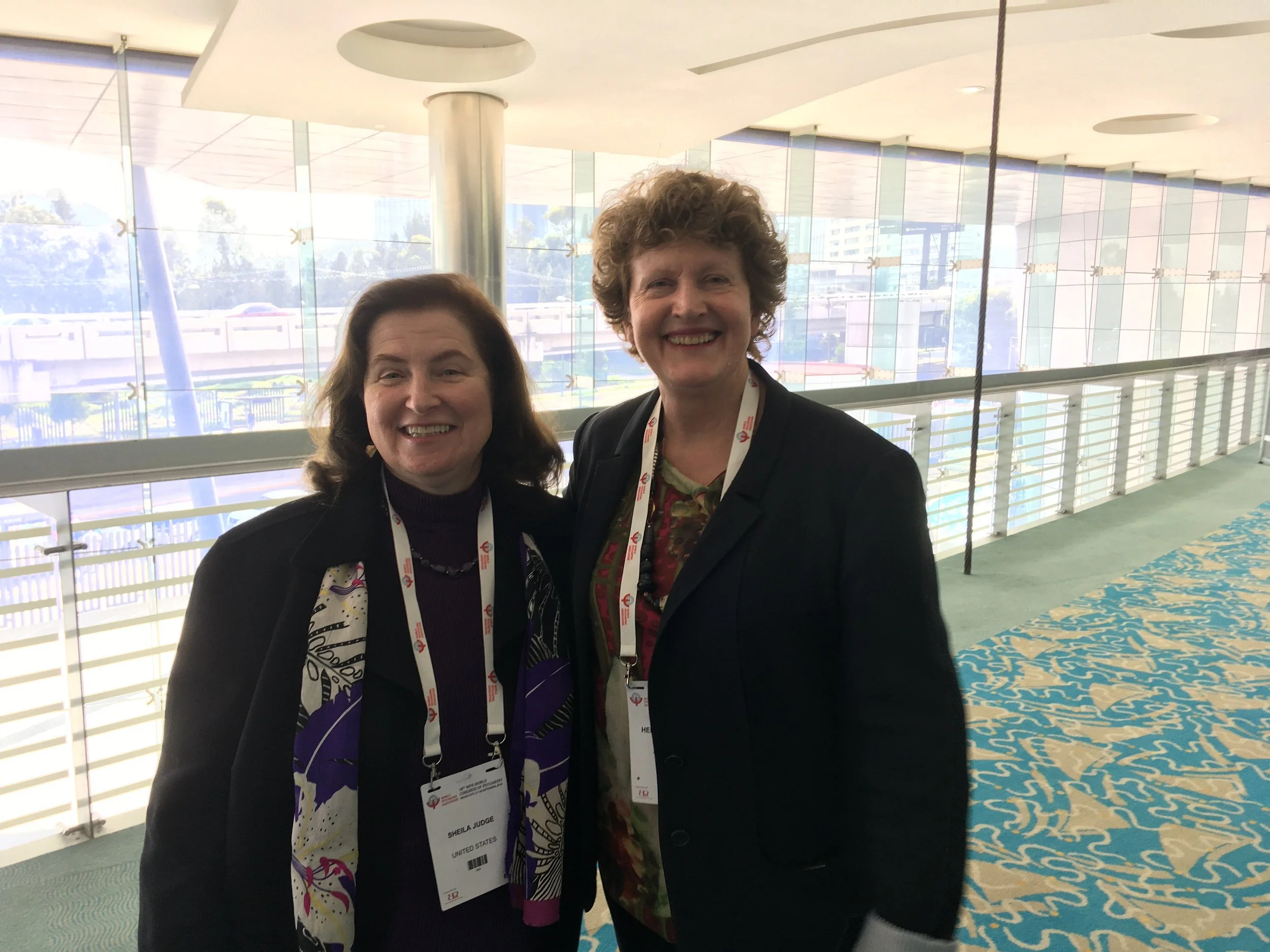  September 2018: Sheila Judge, MD AASP President, and Helen Herrman, MD, President of the World Psychiatric Association, at the 2018 World Congress of Psychiatry in Mexico City. Dr. Judge presented  No Food, No Future: The Lasting Effects of Childhoo