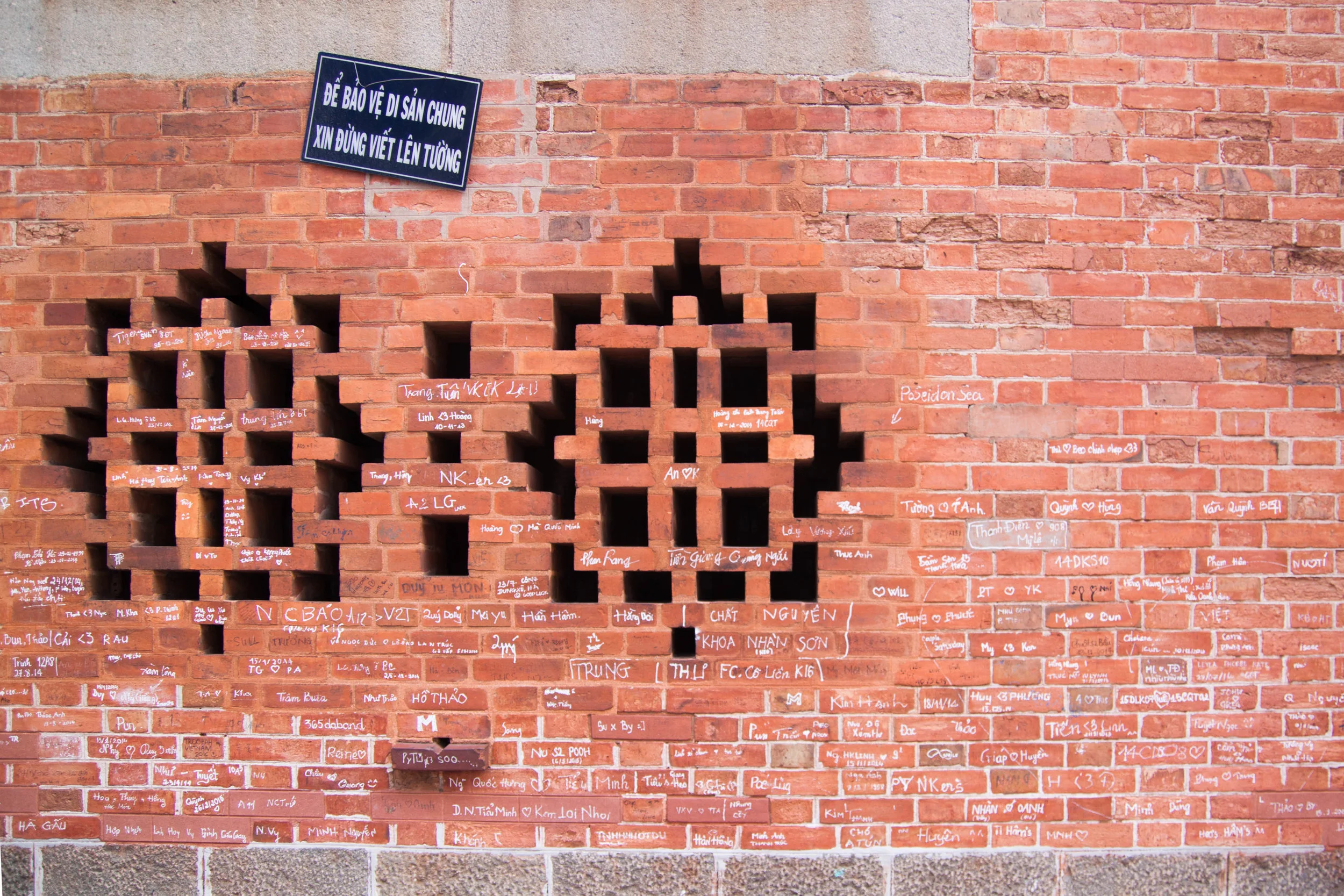 cathedral wall - ho chi minh city, vietnam