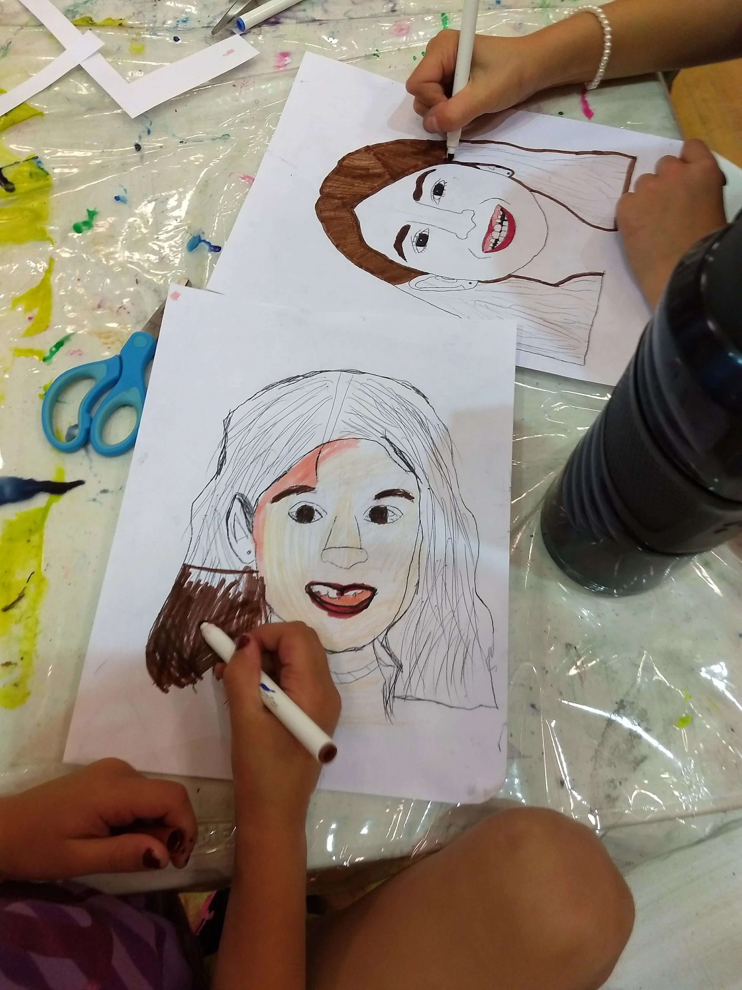Self portraits from the Lancers Summer Camp at the University of Windsor.