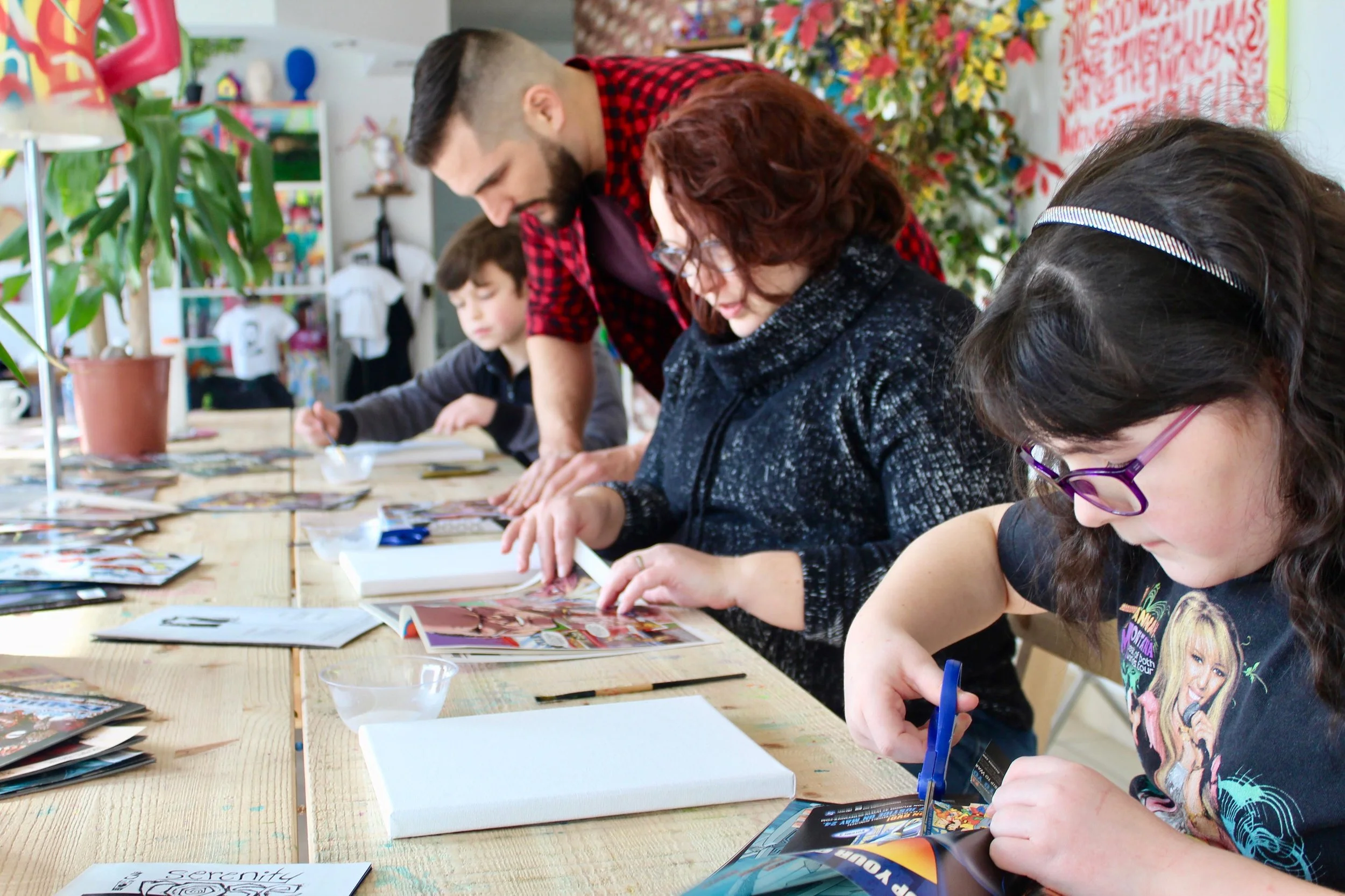 The Art Lab’s first collage workshop.