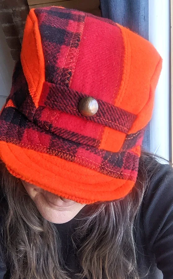 bespoke hats, handmade in vermont, wool hats, patchwork hats, one of a kind hats, johnson wool, made in usa