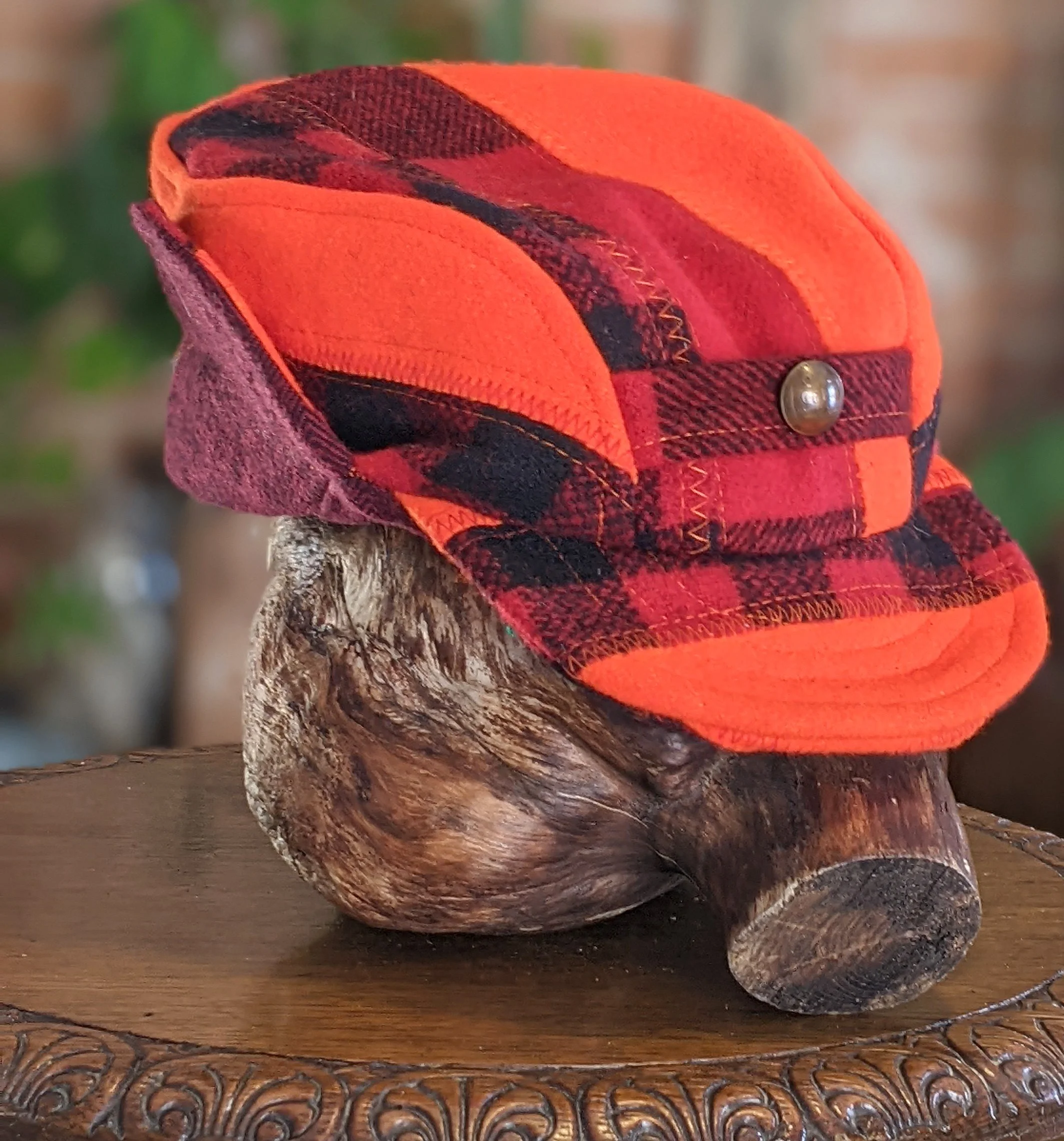 bespoke hats, handmade in vermont, wool hats, patchwork hats, one of a kind hats, johnson wool, made in usa