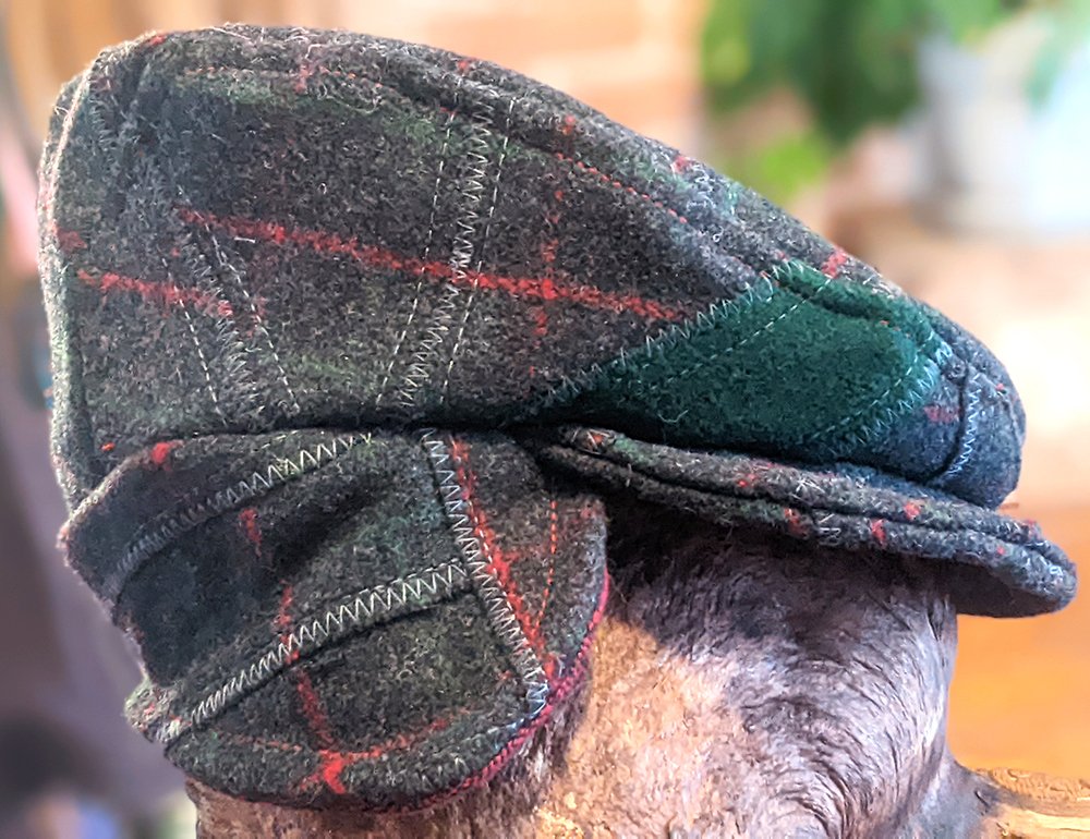 bespoke hats, handmade in vermont, wool hats, patchwork hats, one of a kind hats, johnson wool, made in usa