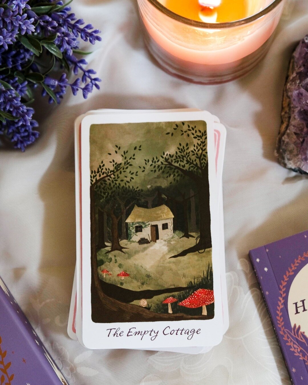 The beautiful Empty Cottage card 🏡 from The Harmony Tarot by @harmonybeatrix, illustrated by Laura Shelley ✨⠀⠀⠀⠀⠀⠀⠀⠀⠀
⠀⠀⠀⠀⠀⠀⠀⠀⠀
What does this card make you think and feel? Does it resonate with you? If you're seeing this, maybe this message is for 