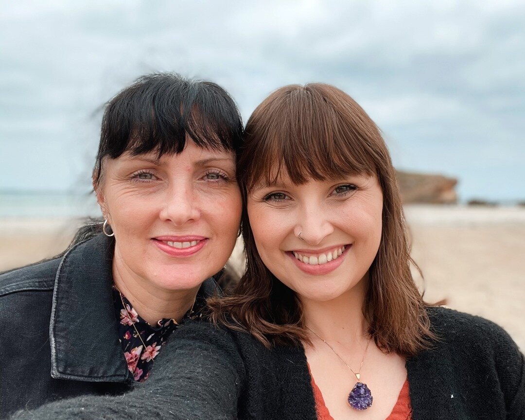 Mum &amp; I at the beach this morning, before I caught the train to Melbourne. 🌊 I still have sandy feet as I sit here on the train, writing this! 😂 ⠀⠀⠀⠀⠀⠀⠀⠀⠀
⠀⠀⠀⠀⠀⠀⠀⠀⠀
You may have noticed I didn&rsquo;t post a video this week - it felt so strange